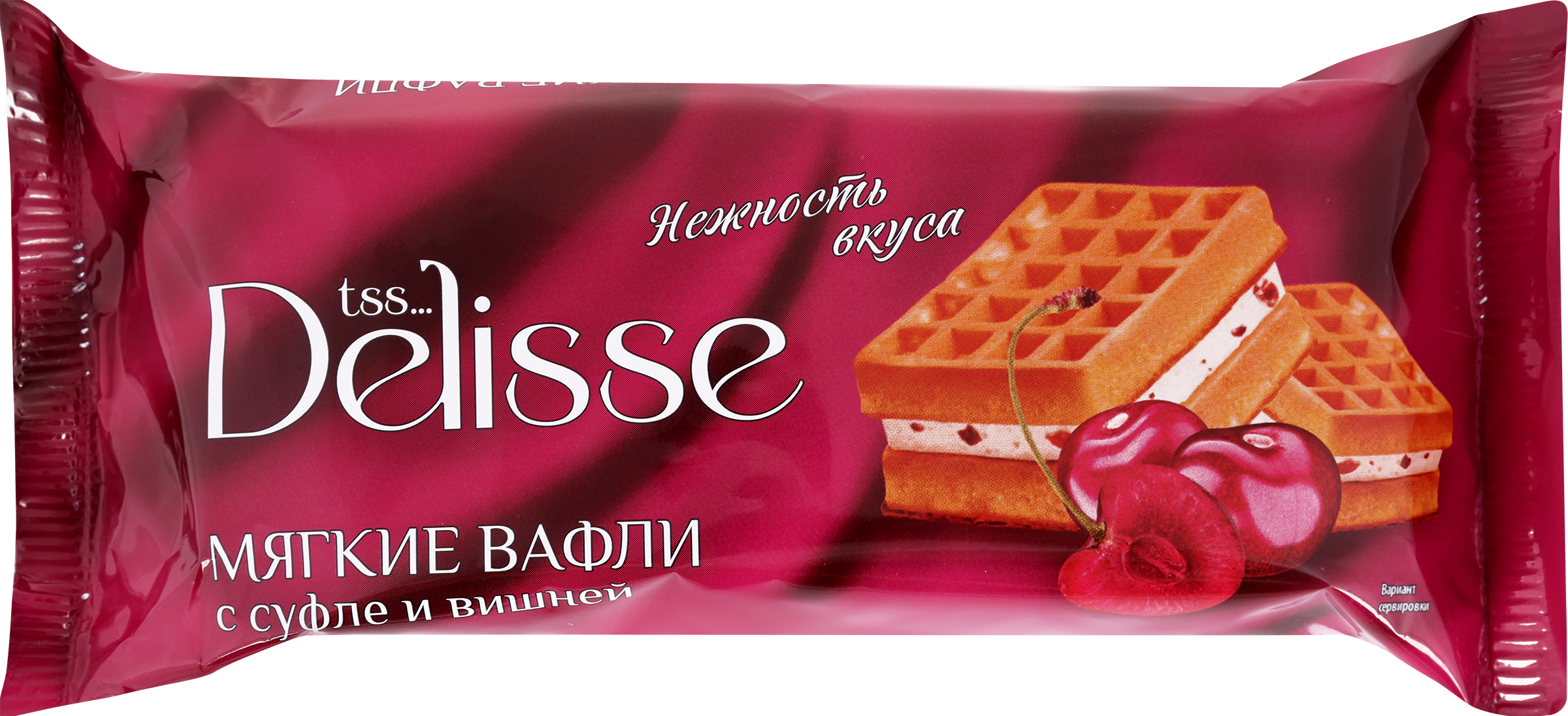 Изображение товара Вафли DELISSE с суфле и вишней, 122г - мягкие и вкусные