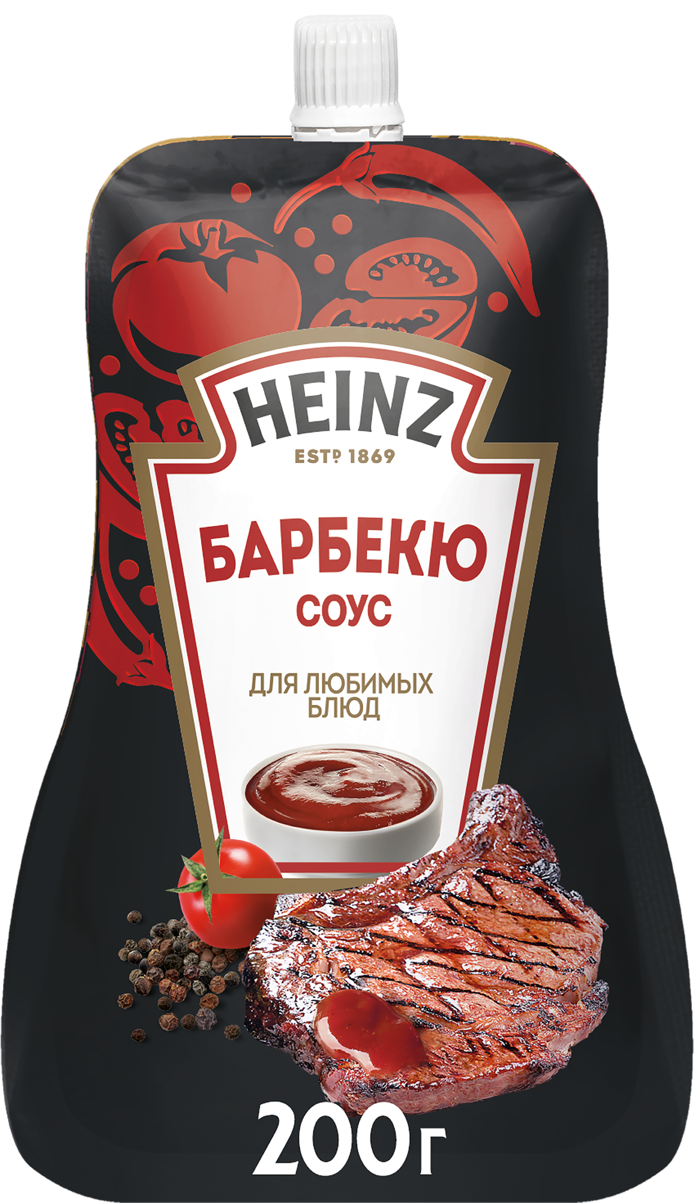 Изображение товара Соус томатный HEINZ Барбекю 200г натуральный пряный соус для мяса гриль