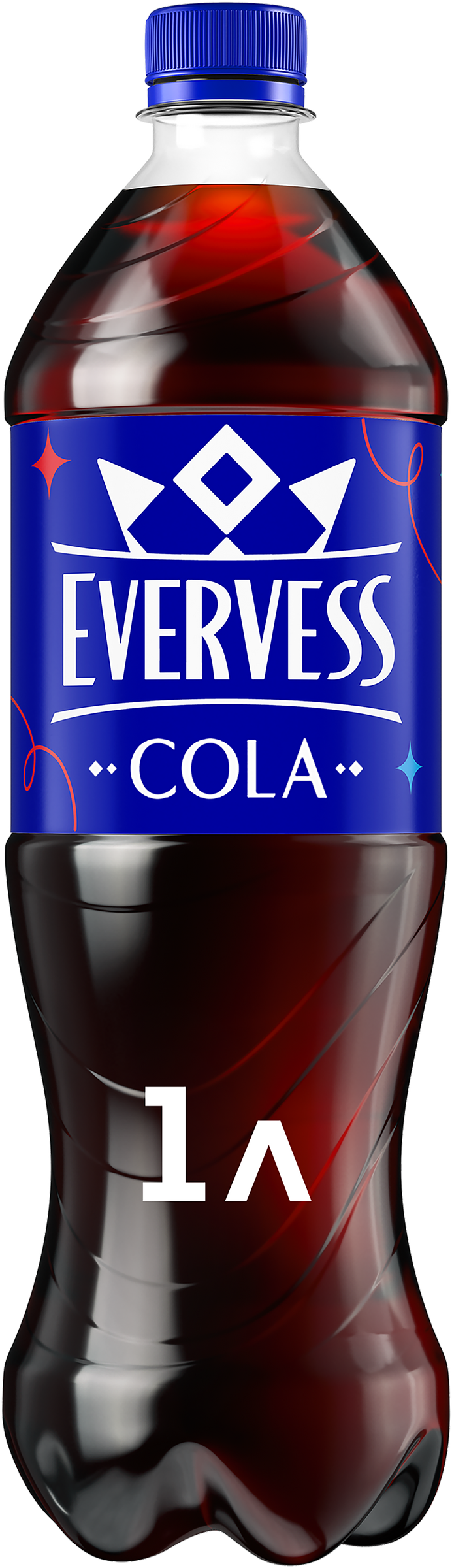 Изображение товара НАПИТОК EVERVESS Кола сильногазированный 1л - освежающий газированный напиток