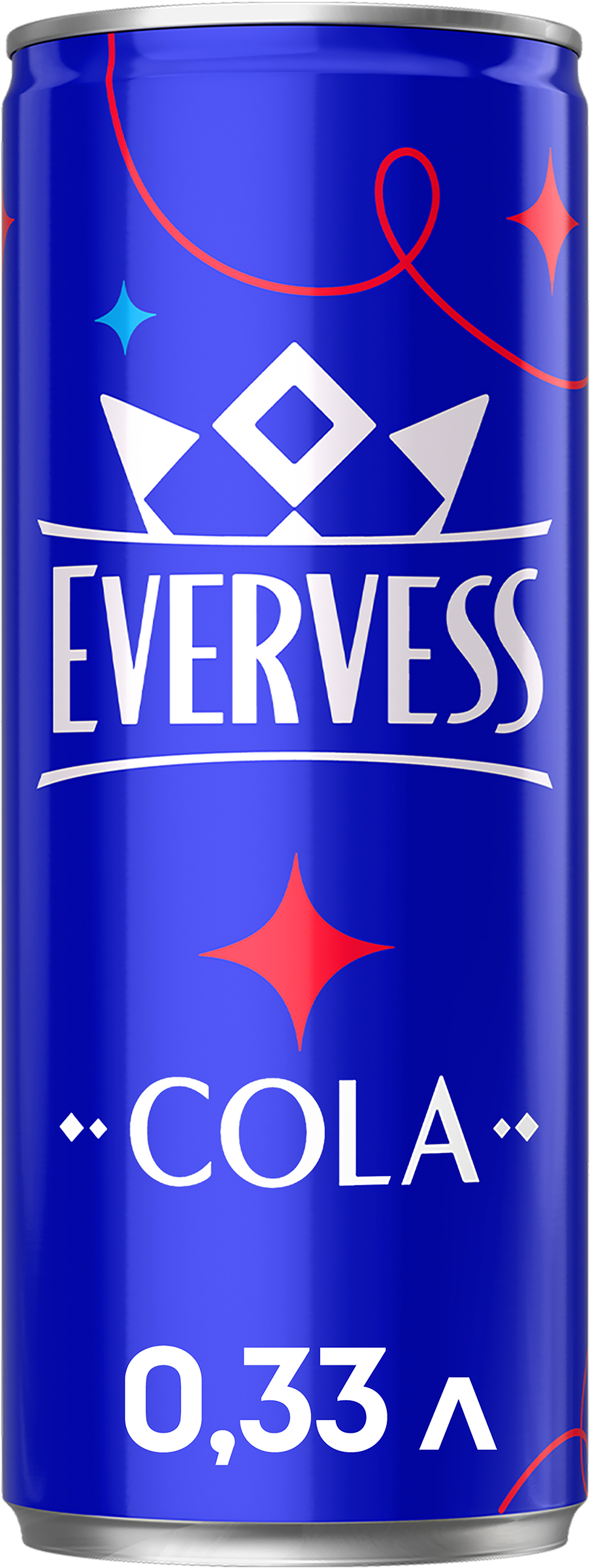 Изображение товара Газированный напиток EVERVESS Кола сильногазированный 0.33л банка