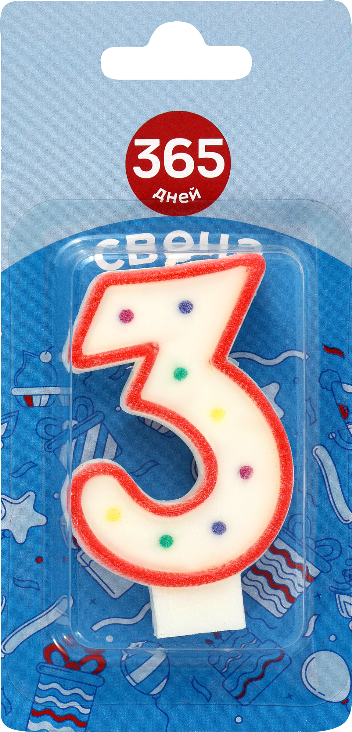 Изображение товара Свечи для торта 365 ДНЕЙ Цифра 3