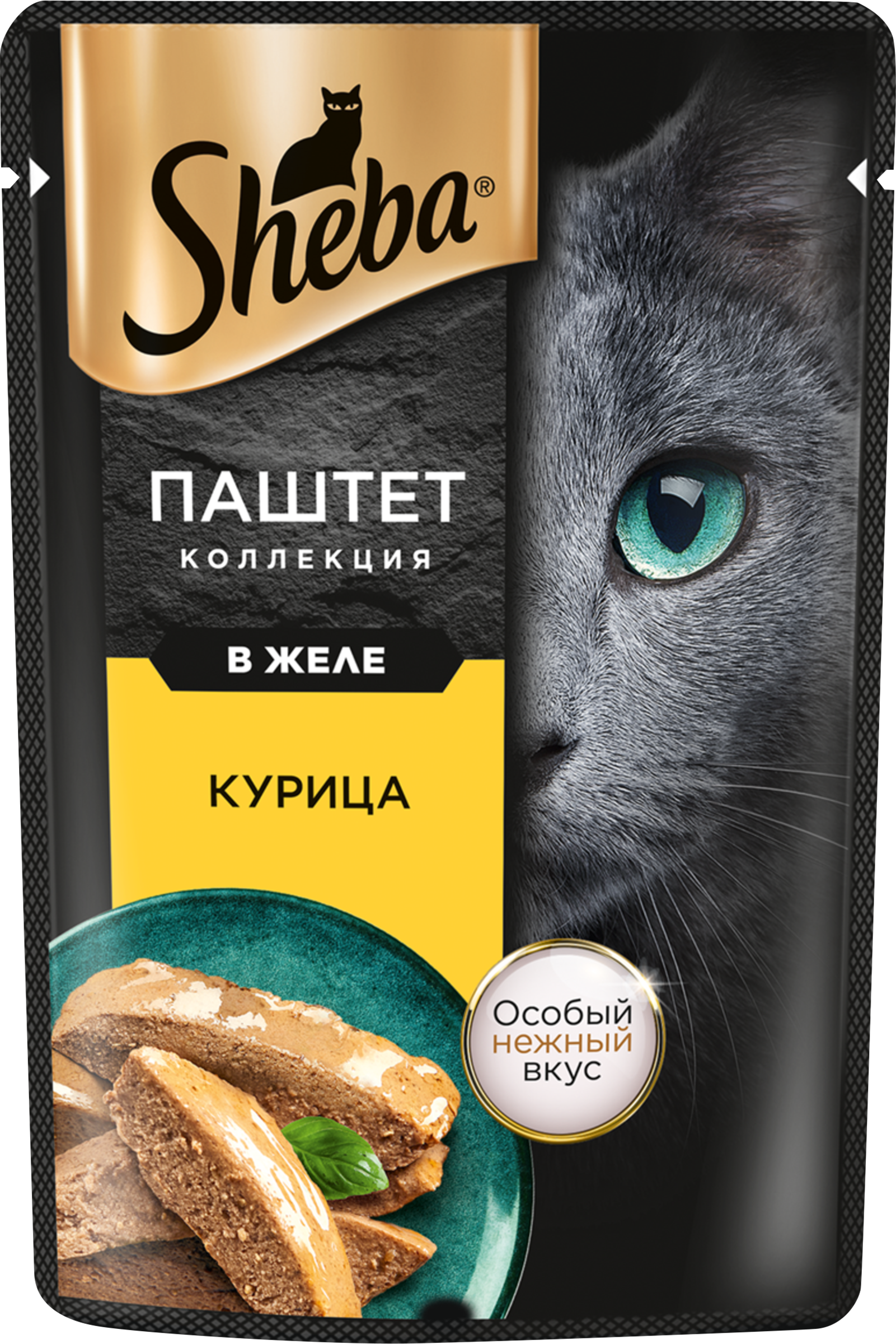 Изображение товара Корм консервированный для кошек SHEBA Нежный паштет в желе Курица, 75г