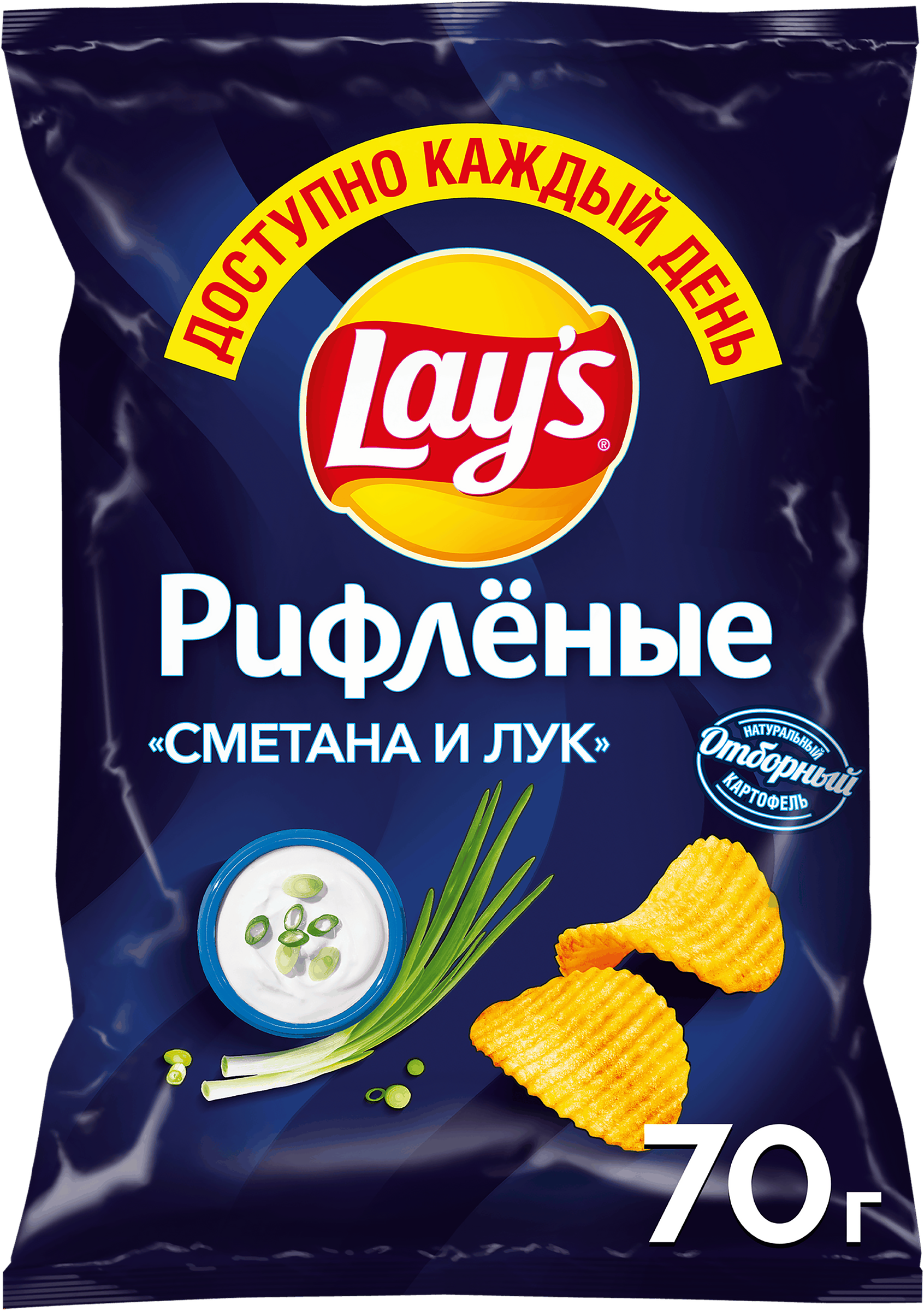 Изображение товара Чипсы картофельные LAY'S со вкусом сметаны и лука, 70г