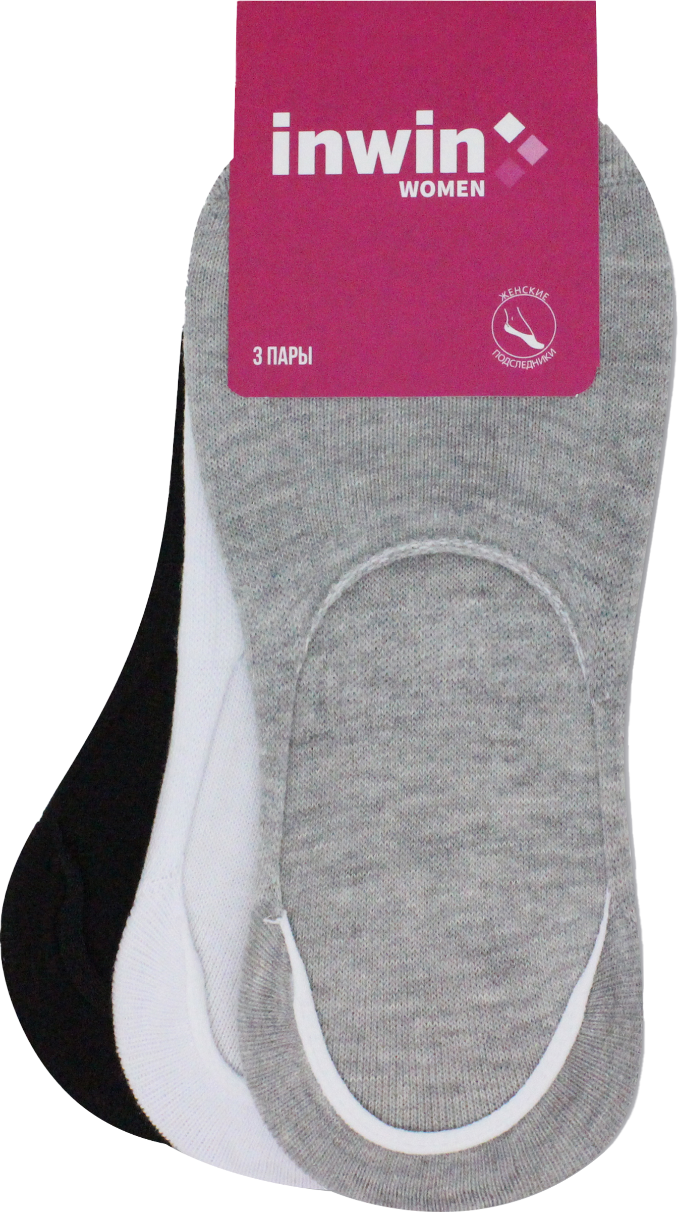 Изображение товара Подследники женские INWIN р. 23-25, микс, 3 пары