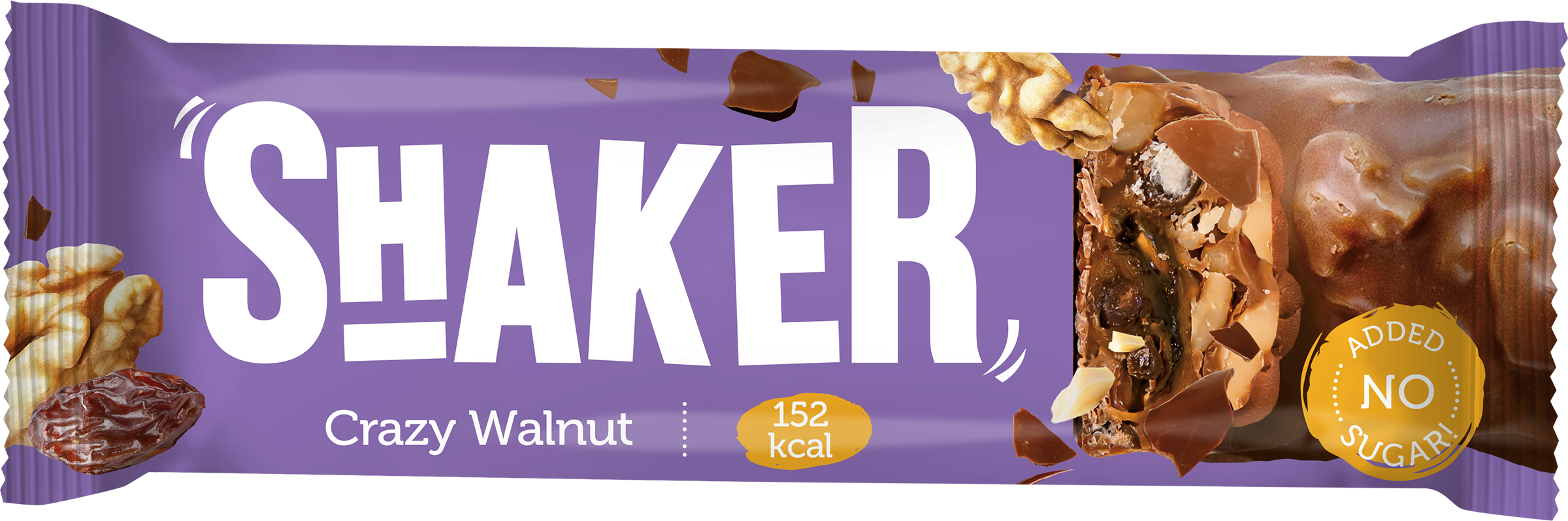 Изображение товара Батончик SHAKER Грецкий орех глазированный 35г натуральный полезный перекус