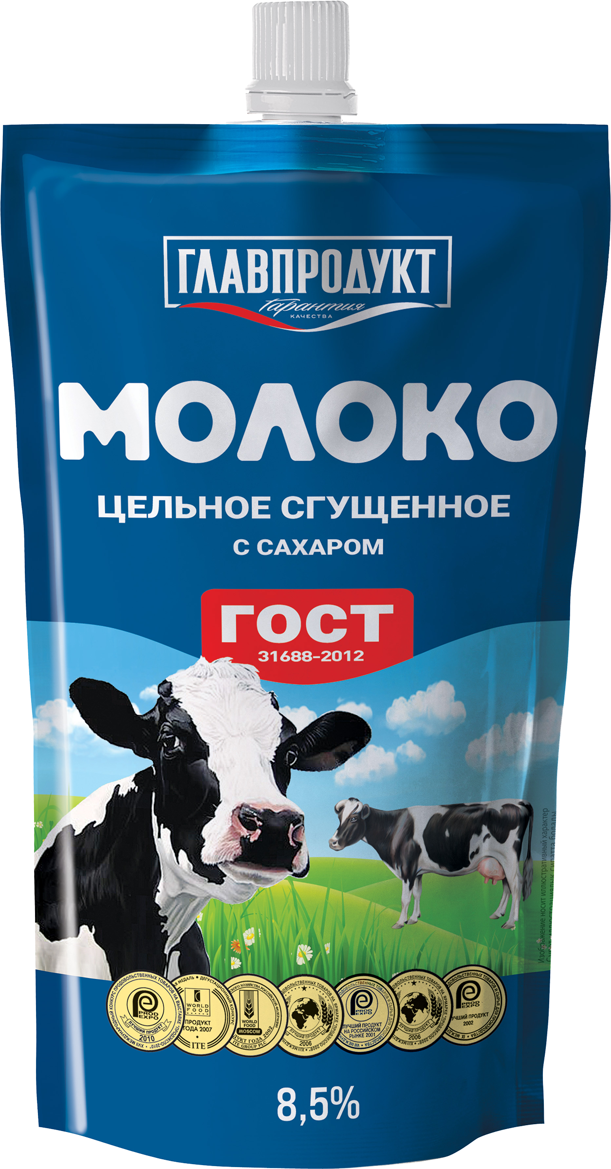 Изображение товара Молоко сгущенное ГЛАВПРОДУКТ цельное с сахаром 8,5%, без змж, 600г