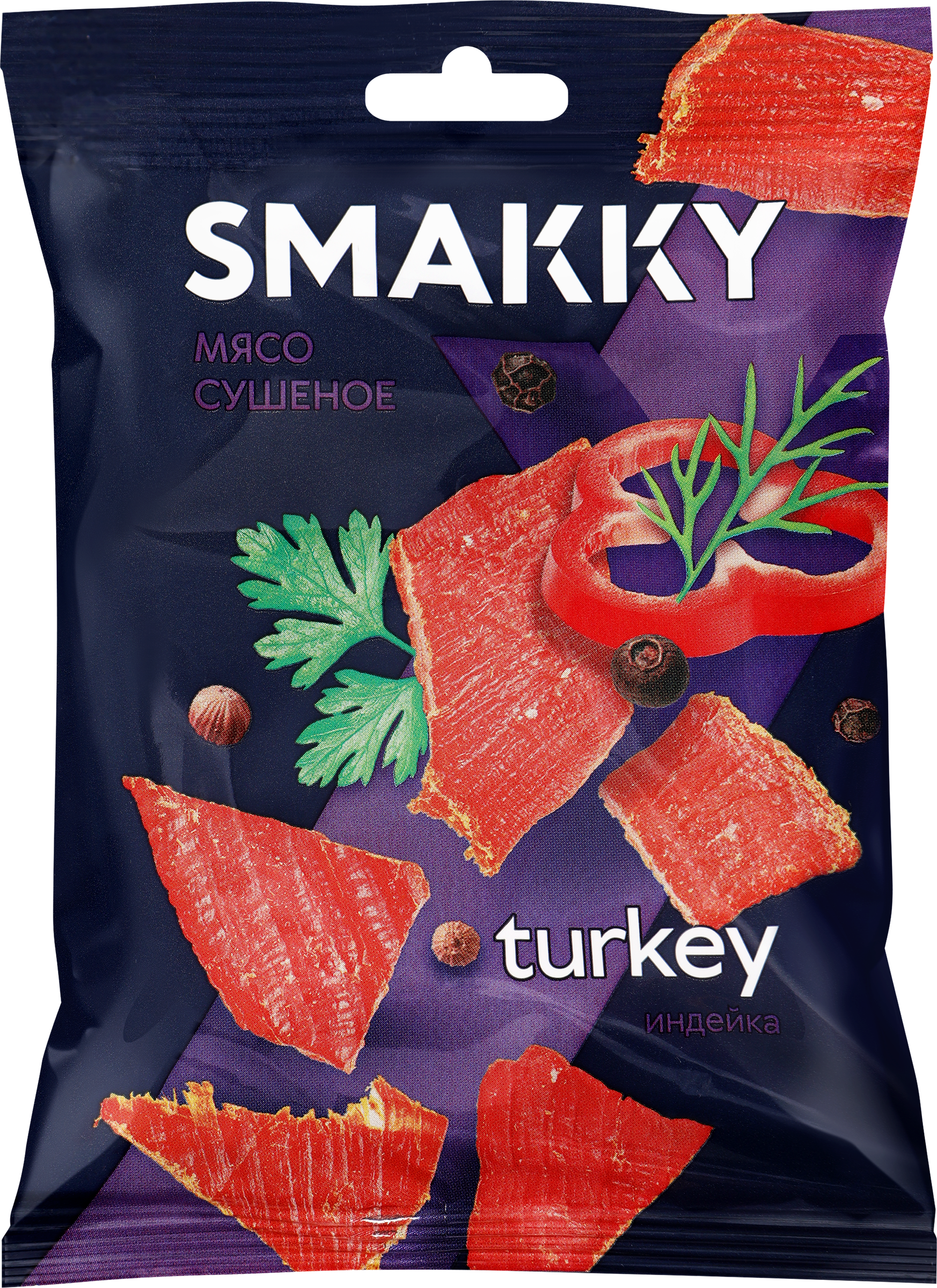 Изображение товара Мясо сушеное SMAKKY Индейка 30г вкусные мясные снеки