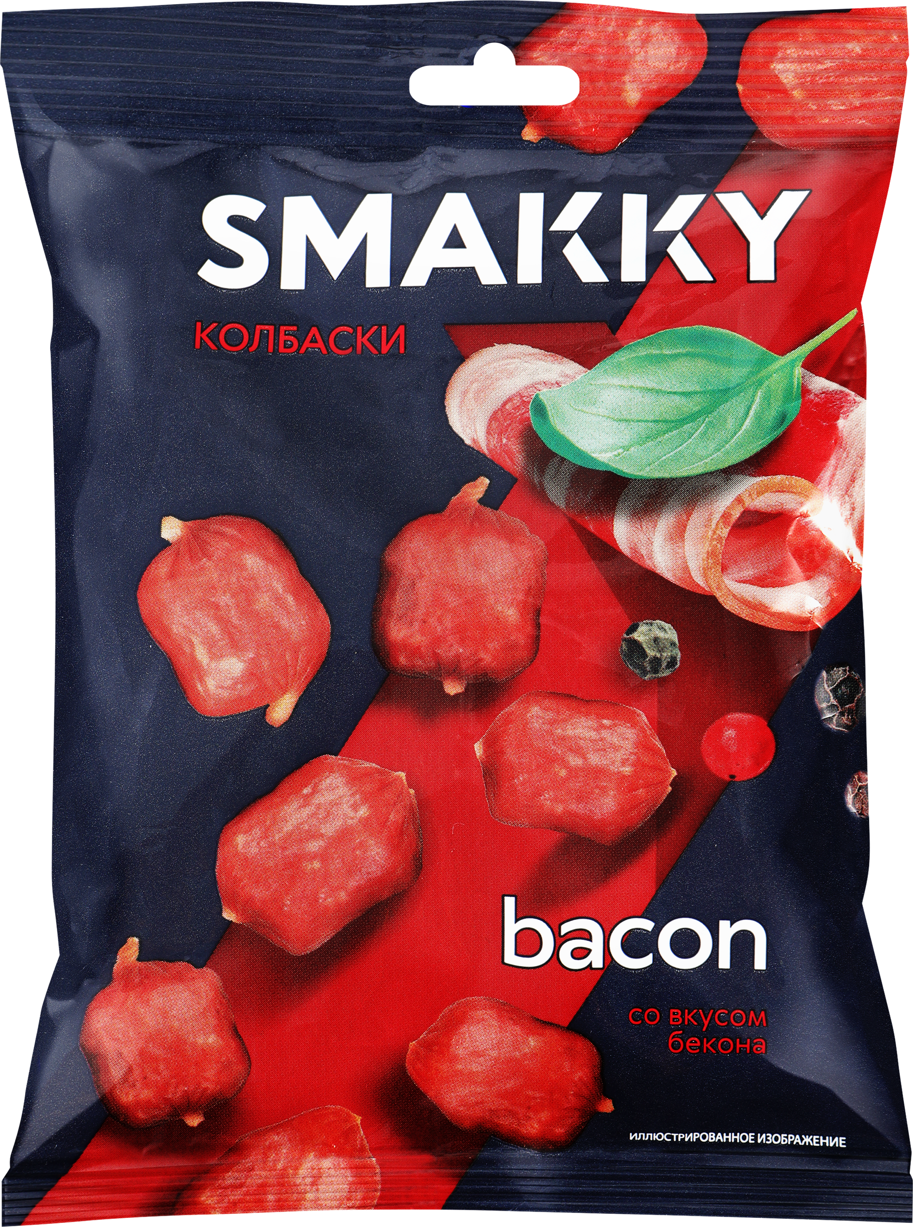 Изображение товара Колбаски-мини сырокопченые SMAKKY со вкусом бекона, 50г