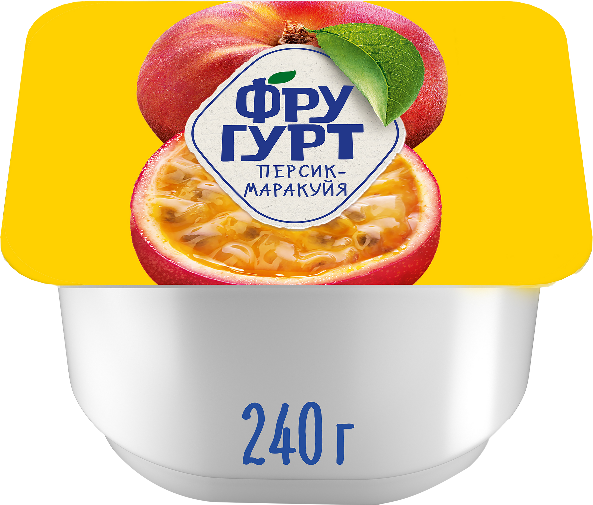 Изображение товара Йогурт ФРУГУРТ Персик, маракуйя 2%, без змж, 240г