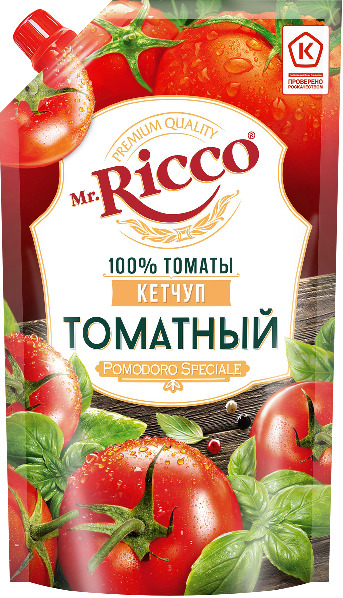 Изображение товара Кетчуп MR.RICCO Pomodoro Speciale Томатный 300г - натуральный соус для мяса и овощей