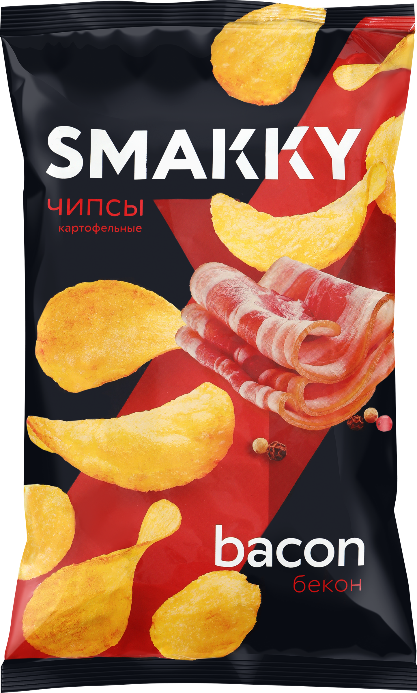 Изображение товара Чипсы картофельные SMAKKY со вкусом бекона, 180г