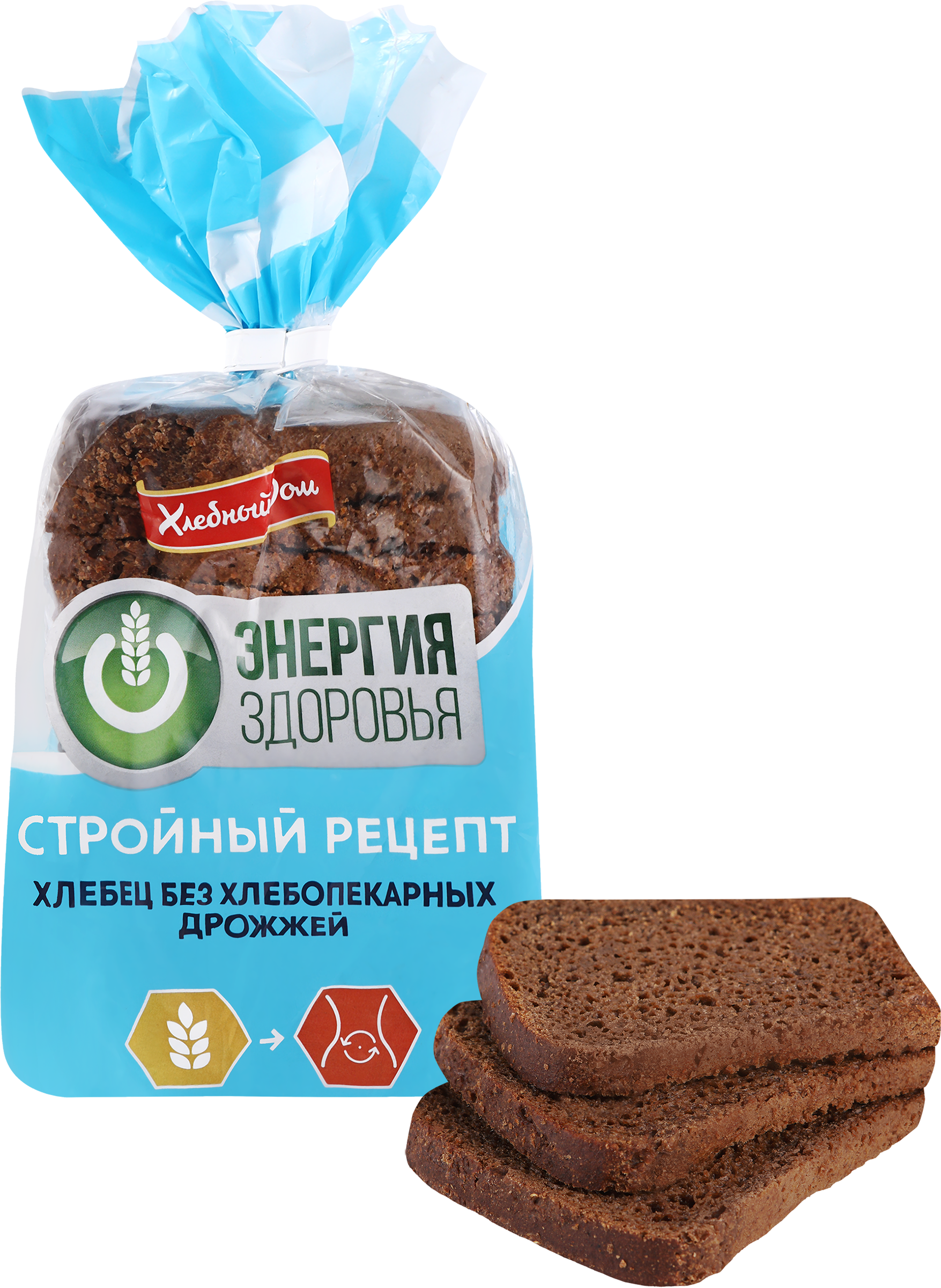 Изображение товара Хлеб ЭНЕРГИЯ ЗДОРОВЬЯ Стройный рецепт без хлебопекарных дрожжей, в нарезке, 350г