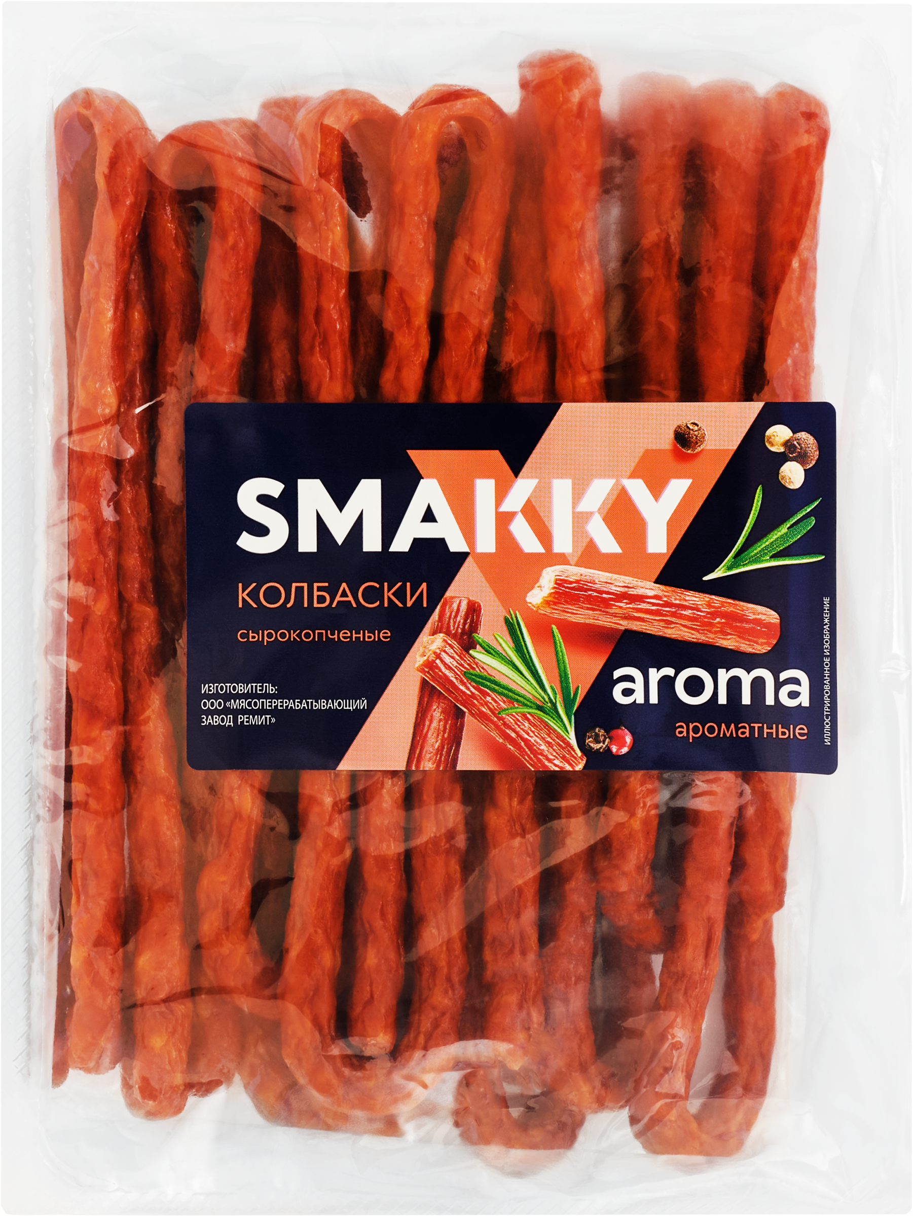 Изображение товара Колбаски сырокопченые SMAKKY, 280г