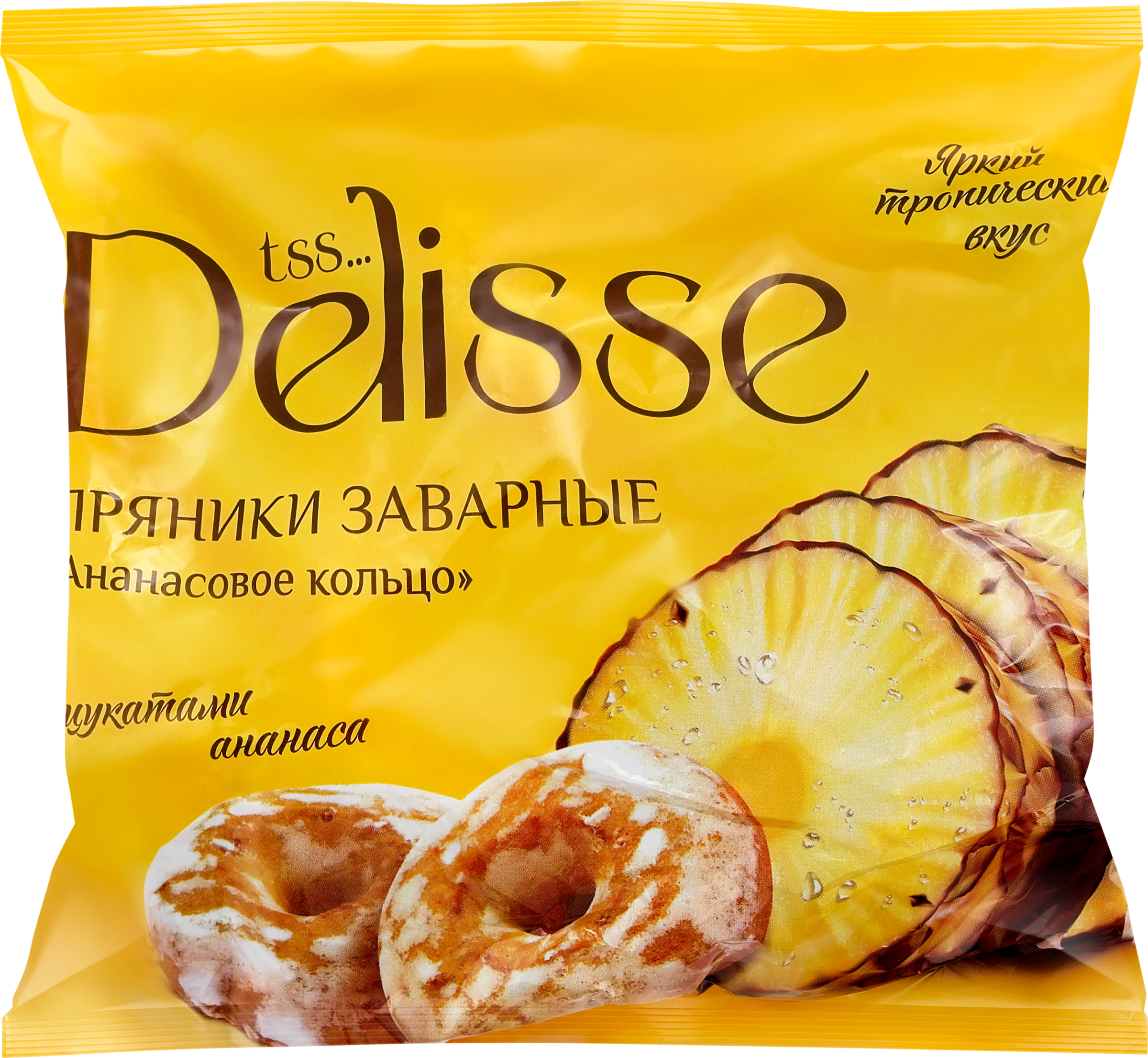 Изображение товара Пряники DELISSE Ананасовое кольцо, 400г вкусный десерт с ананасом