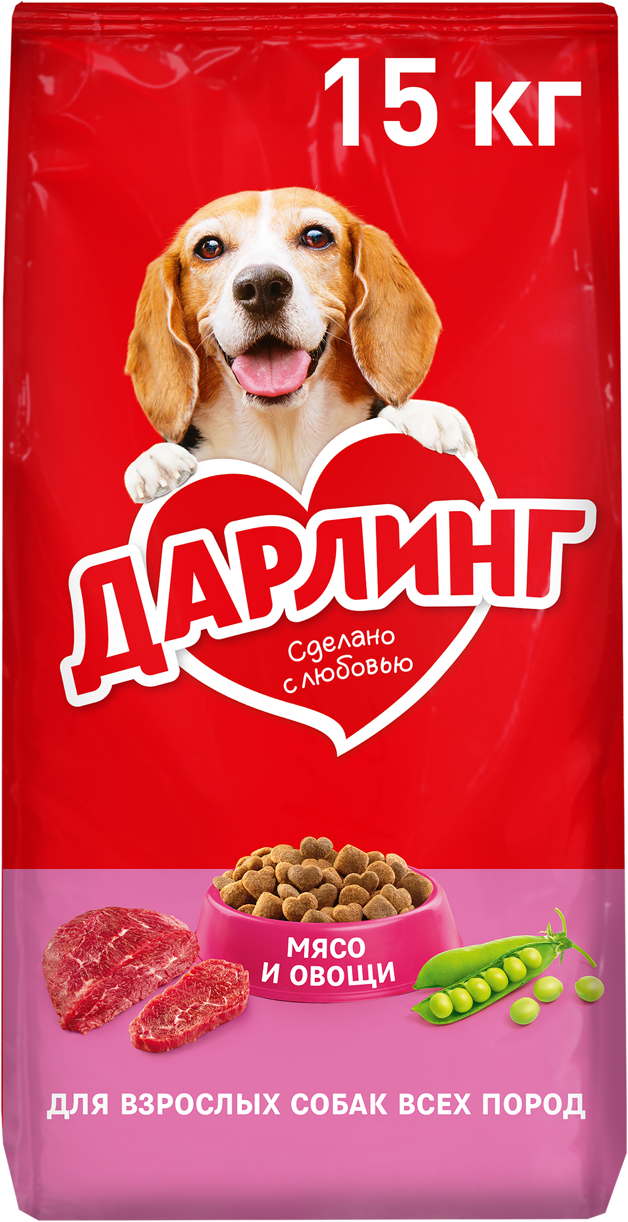 Изображение товара Корм сухой для взрослых собак ДАРЛИНГ с мясом 15кг сбалансированное питание