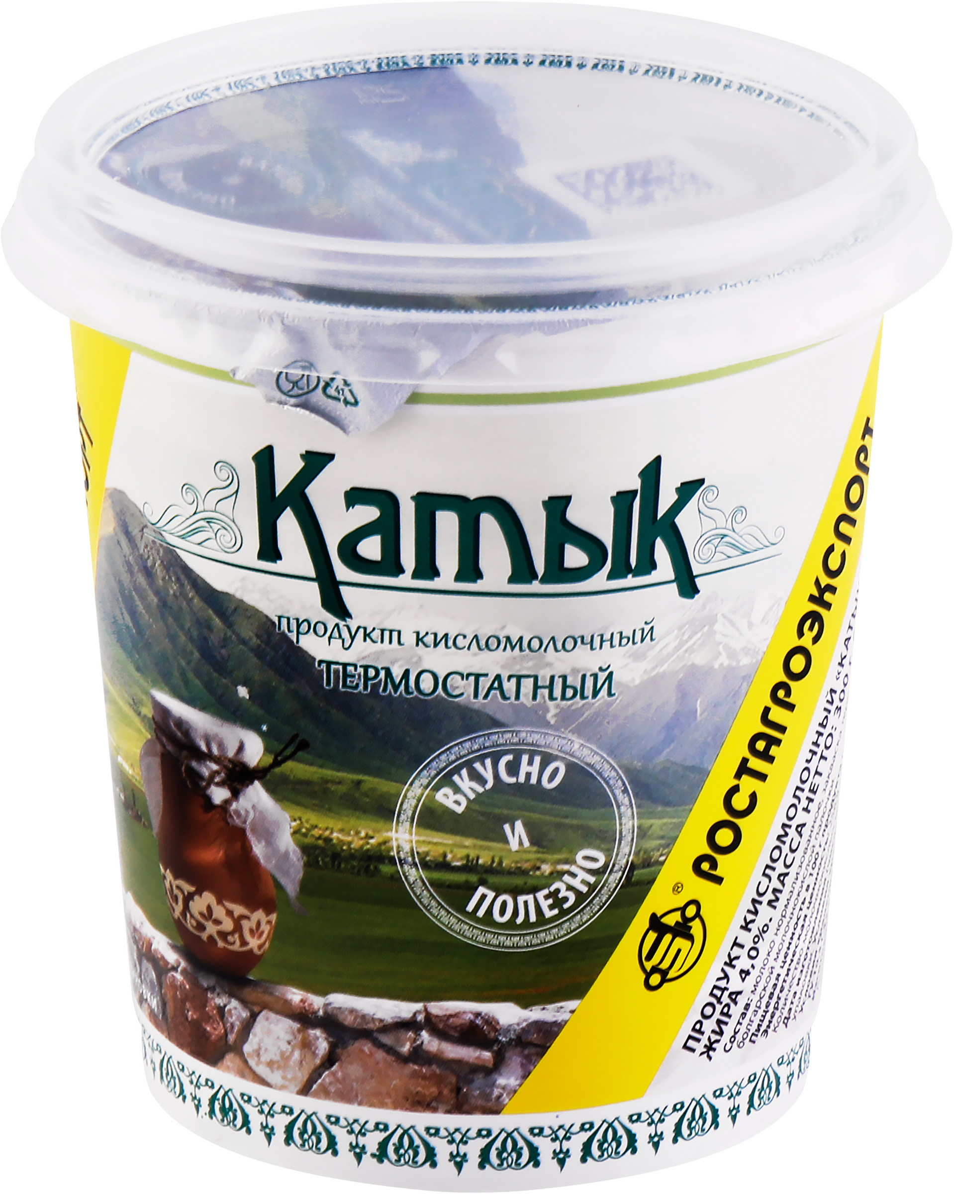 Изображение товара Продукт кисломолочный РОСТАГРОЭКСПОРТ Катык 4%, без змж, 300г
