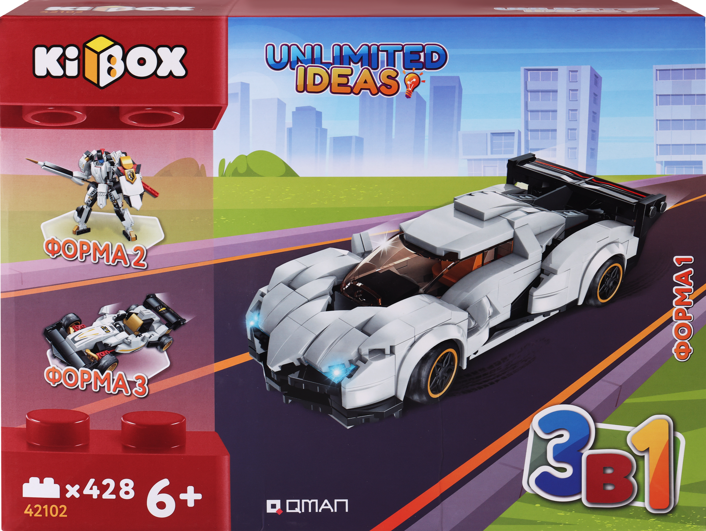 Изображение товара Конструктор KIBOX Машинка 428 деталей для детей старше 6 лет