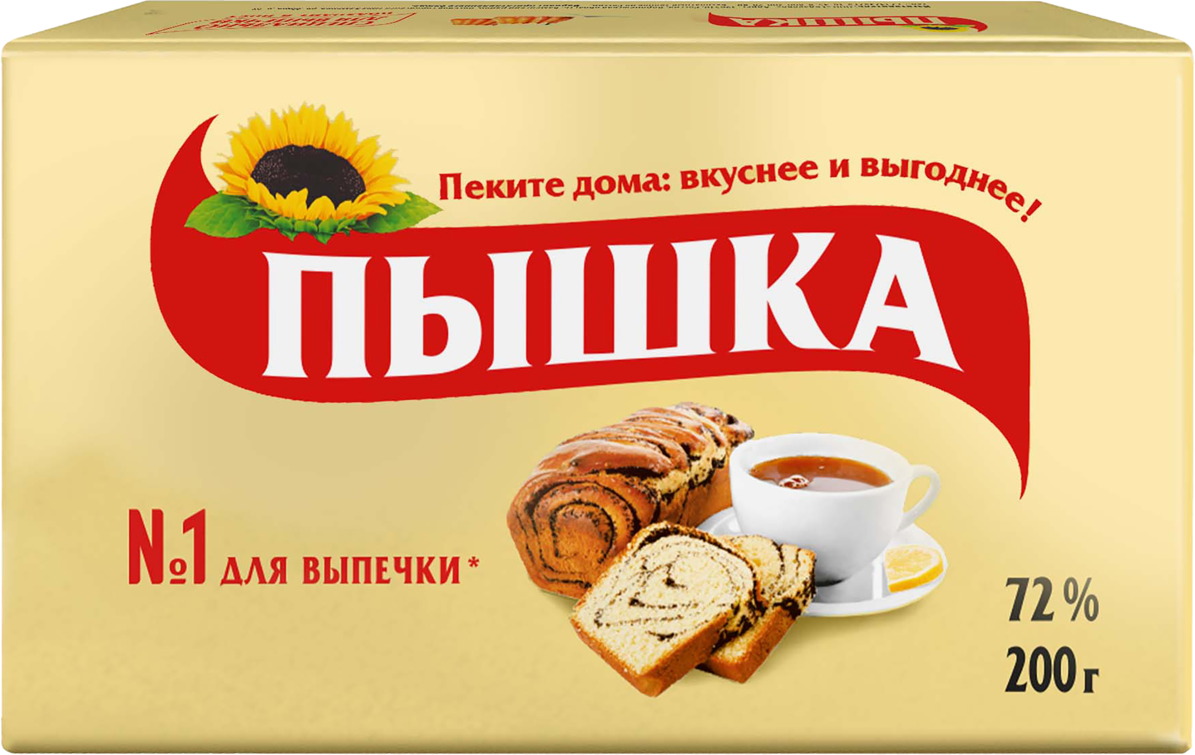 Изображение товара Маргарин для выпечки ПЫШКА 72% жирности, 200г