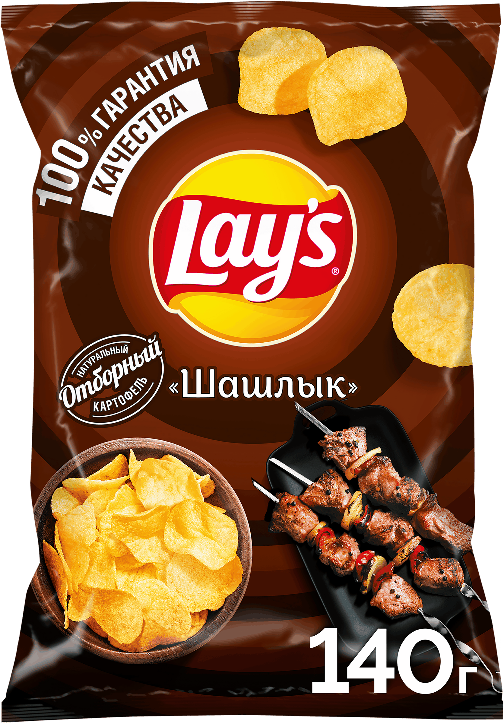 Изображение товара Чипсы картофельные LAY'S со вкусом шашлыка в упаковке 140г