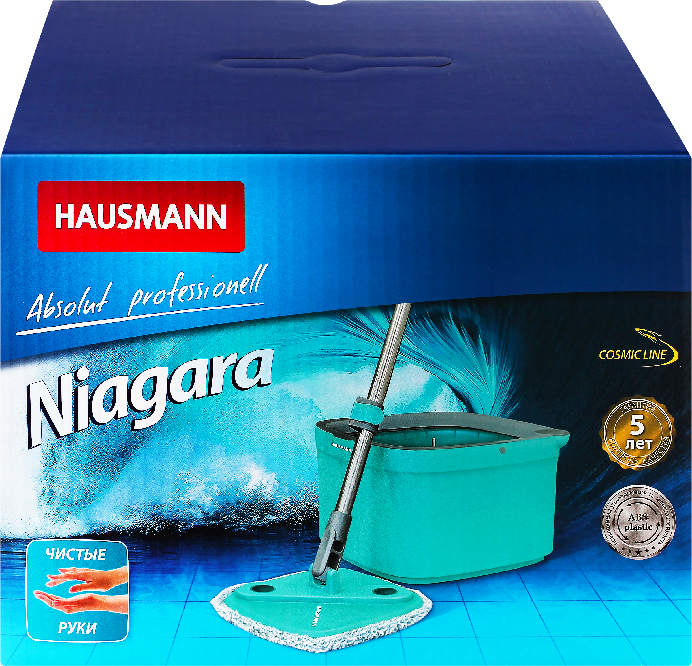 Изображение товара Набор для уборки HAUSMANN Niagara, швабра и ведро, с системой отжима, Арт. HM-S-01
