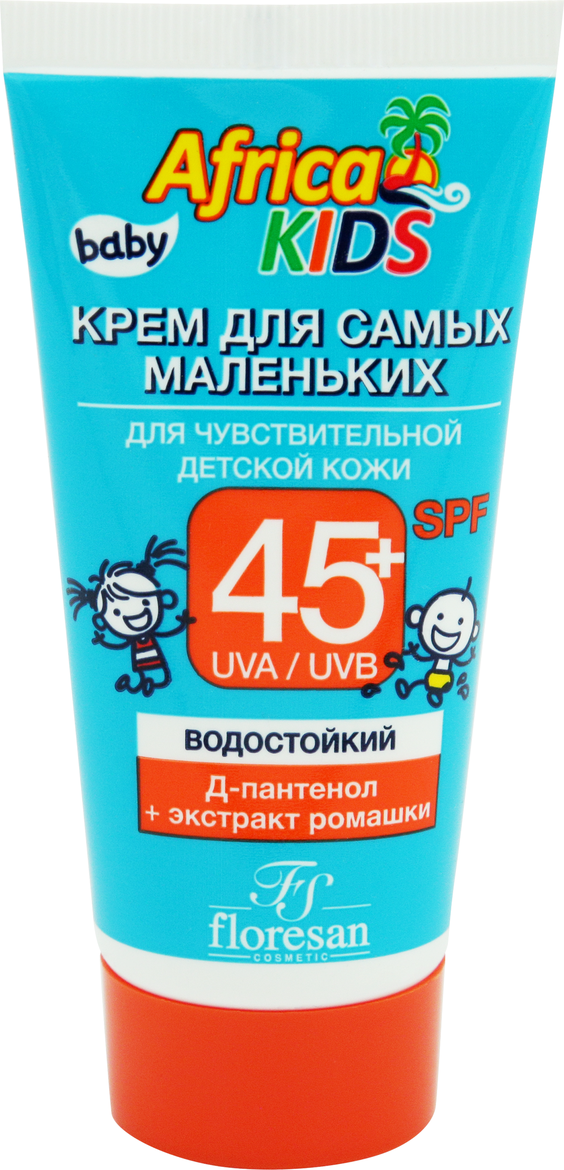 Изображение товара Крем солнцезащитный детский FLORESAN COSMETIC Africa Kids для самых маленьких SPF45+, для чувствительной кожи, 50мл