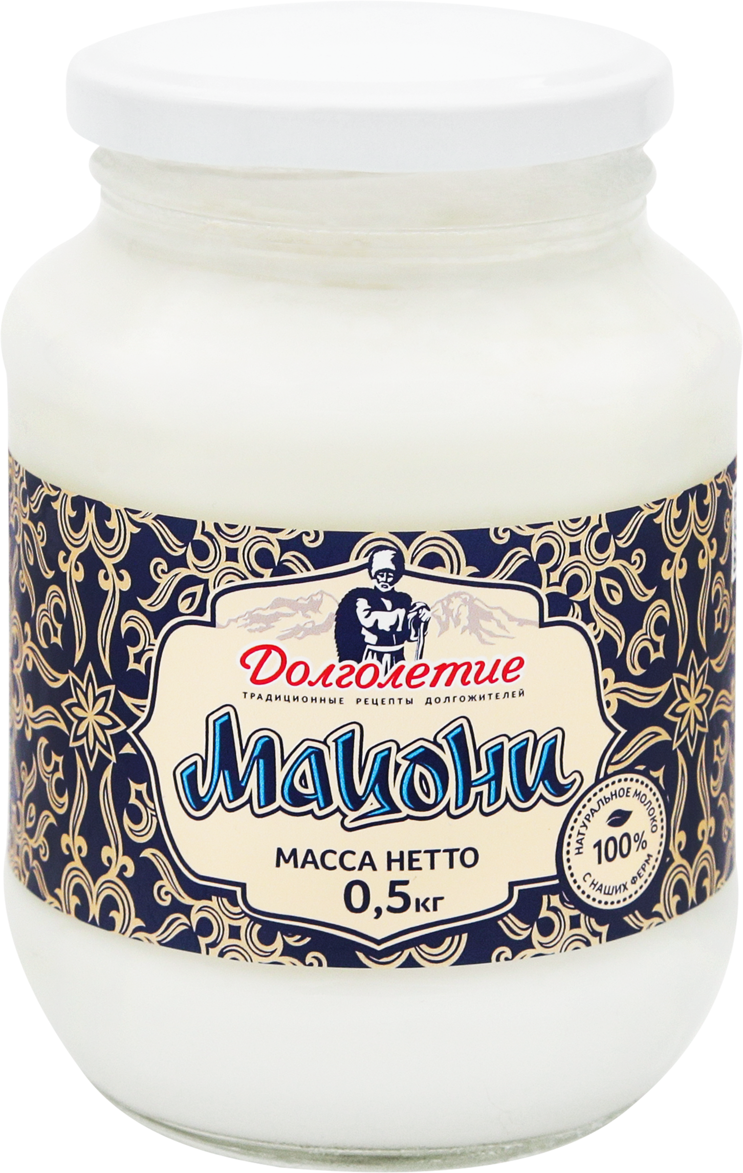 Изображение товара Продукт кисломолочный ДОЛГОЛЕТИЕ Мацони 3,6–4,2%, без змж, 500г