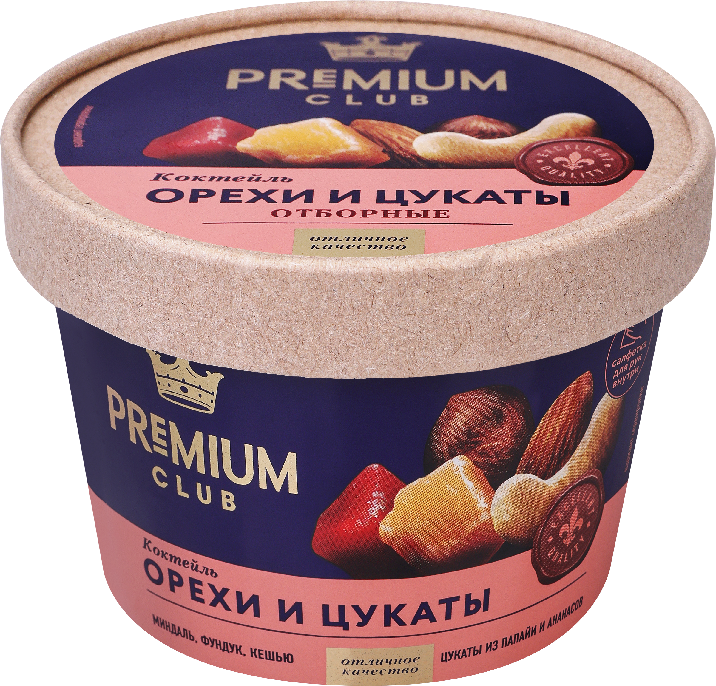 Изображение товара Коктейль фруктово-ореховый PREMIUM CLUB 150г натуральное лакомство перекус