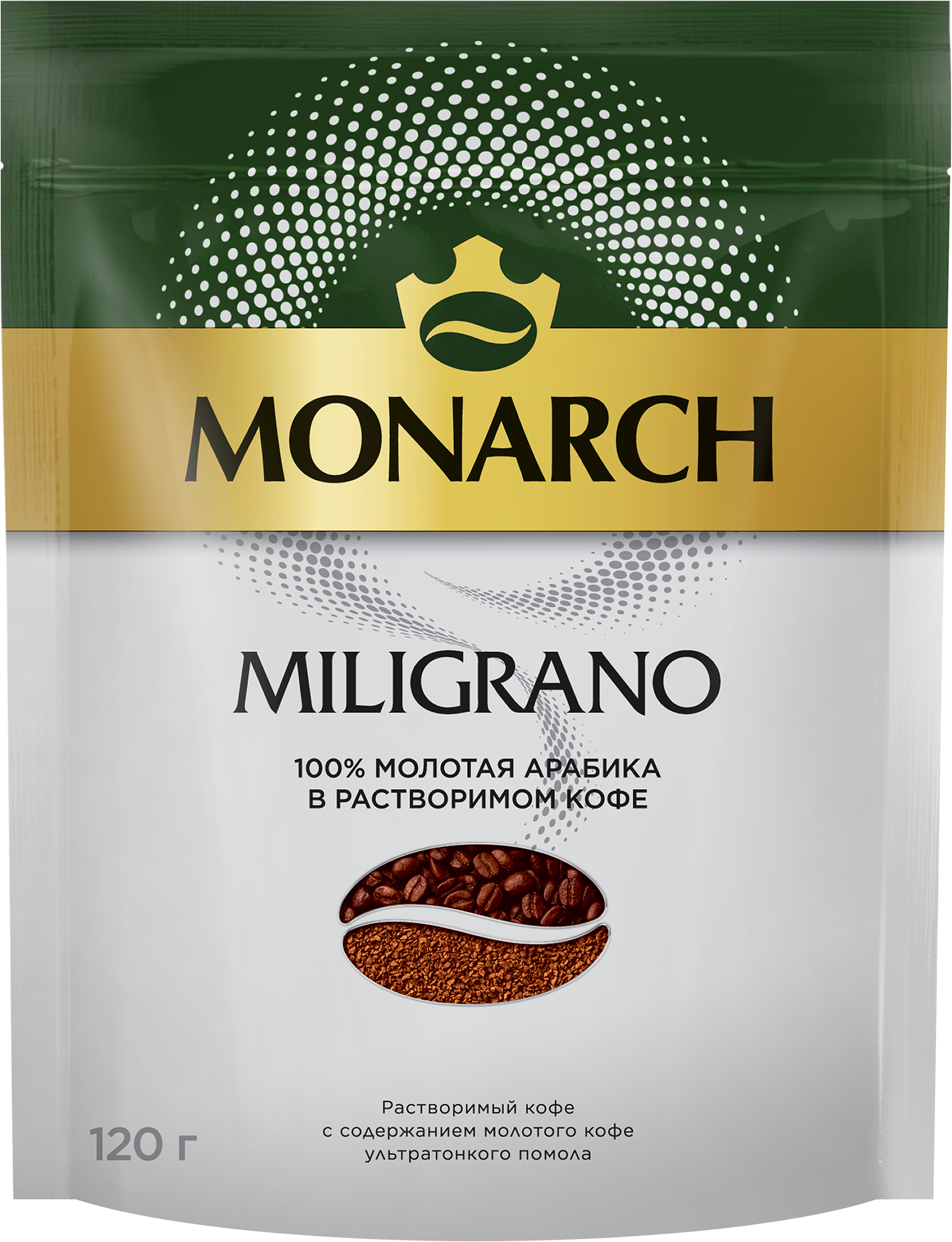 Изображение товара Кофе растворимый MONARCH Miligrano с добавлением молотого кофе 120г