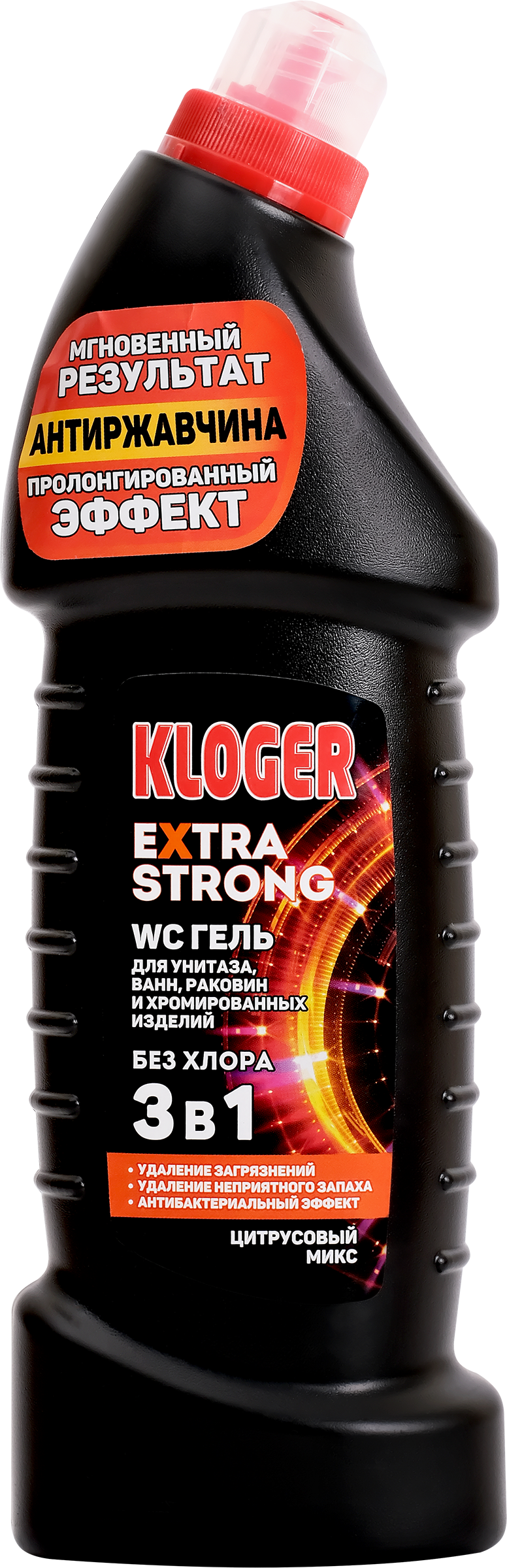 Изображение товара Гель для сантехники KLOGER Extra Strong 3в1, 750мл