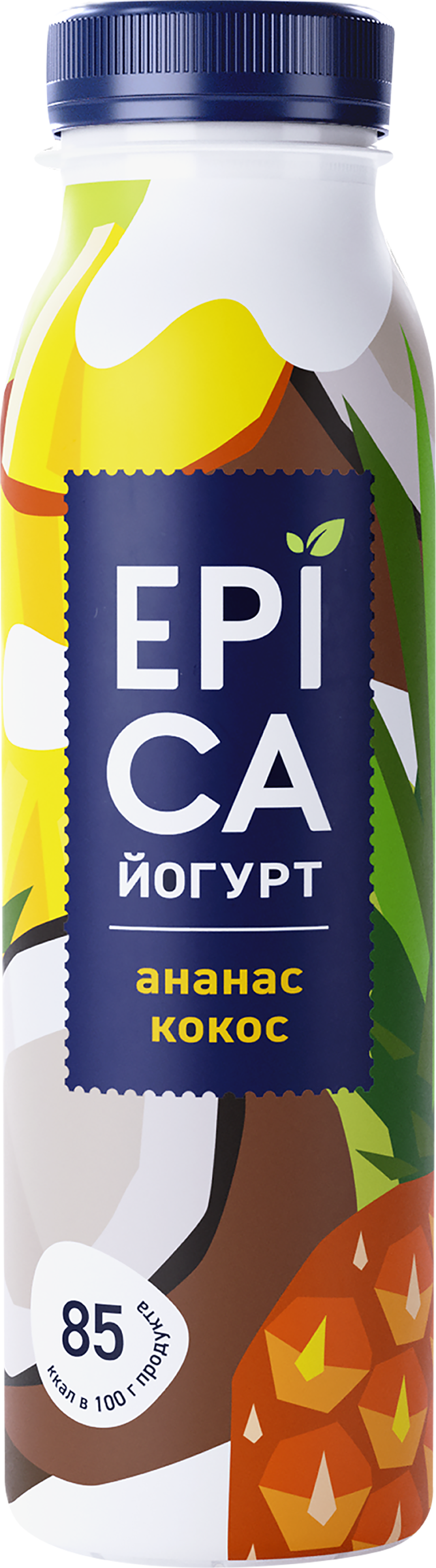 Изображение товара Йогурт питьевой EPICA с ананасом и кокосом 2,6%, без змж, 260г