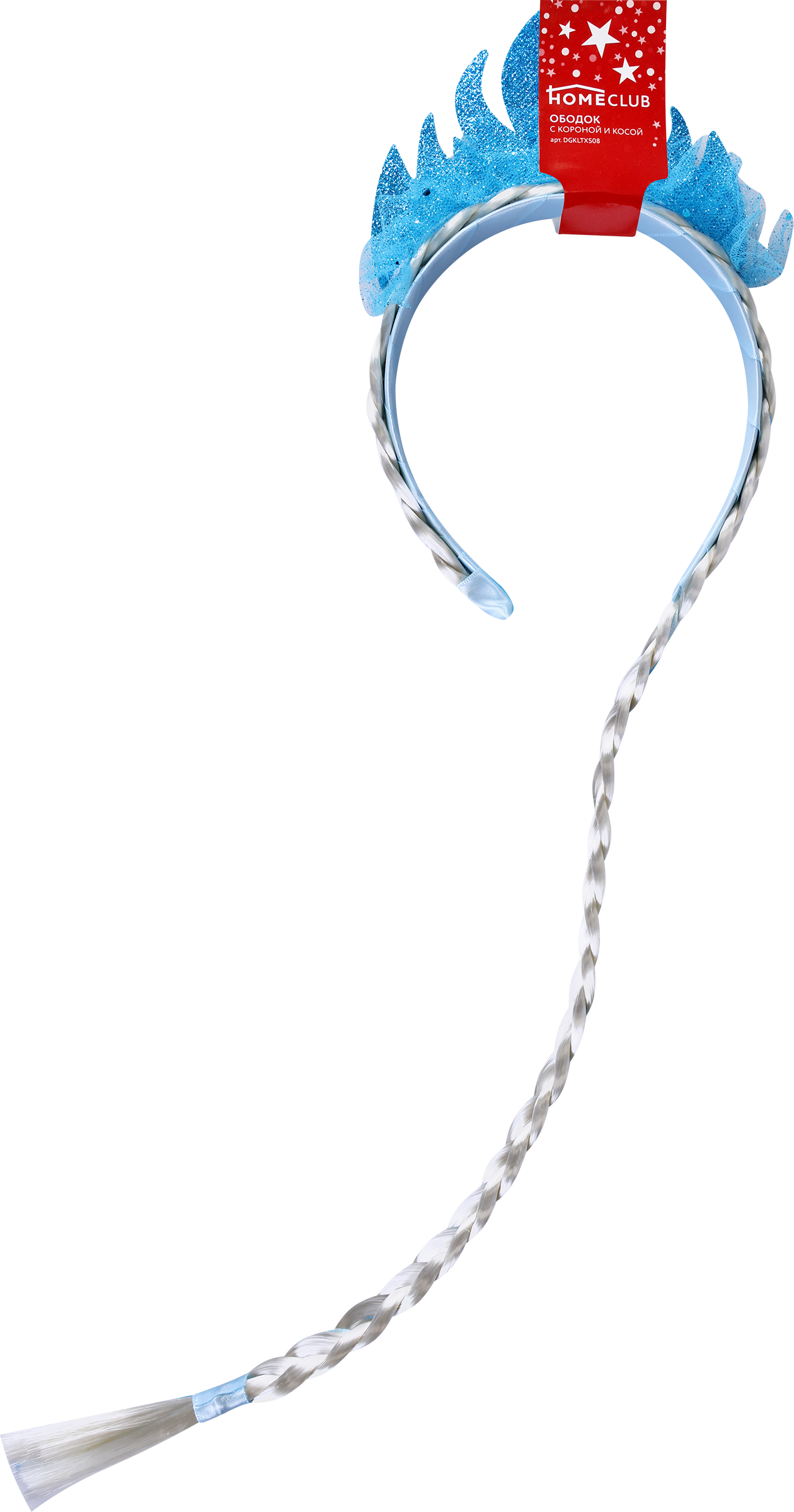 Изображение товара Ободок HOMECLUB c короной и косой карнавальный для праздников и театра