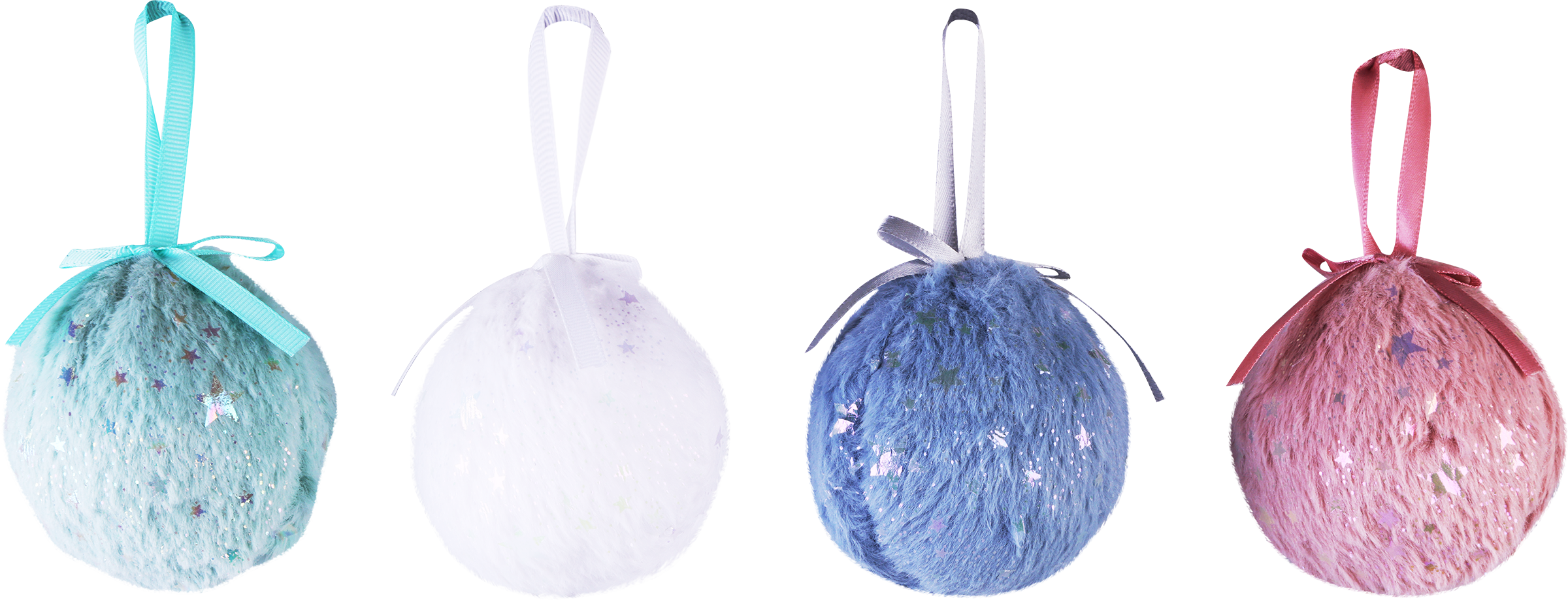 Изображение товара Шар елочный HOMECLUB Пушистый с бантиком 7см - праздничное украшение для елки