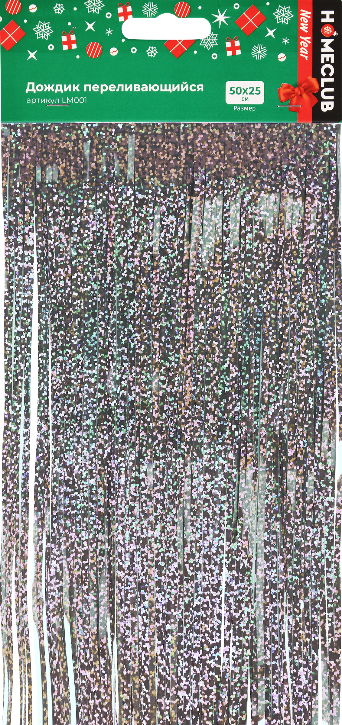 Изображение товара Дождик HOMECLUB переливающийся для новогодней ели 50x25см
