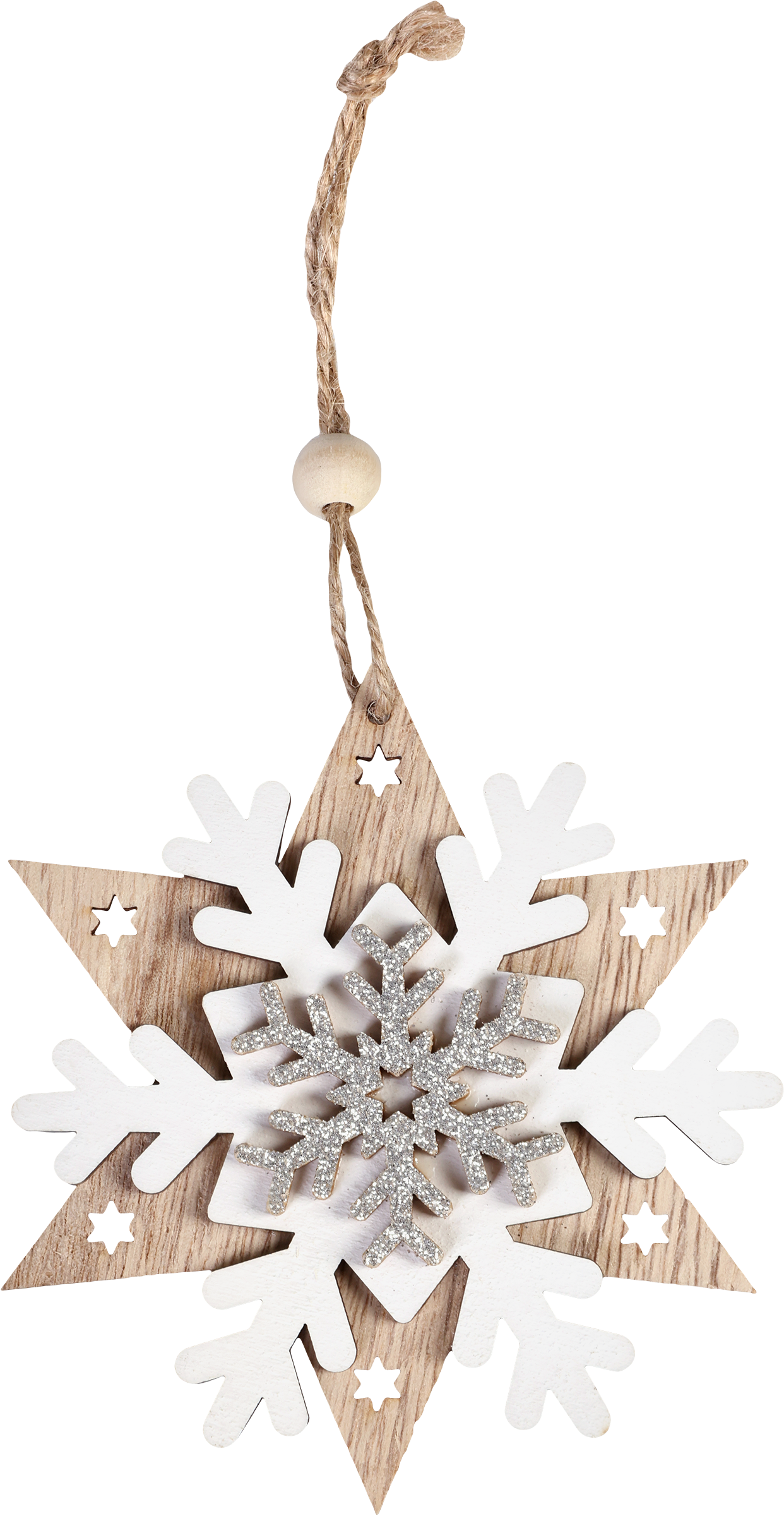 Изображение товара Украшение елочное HOMECLUB Снежинка 12см для новогоднего декора