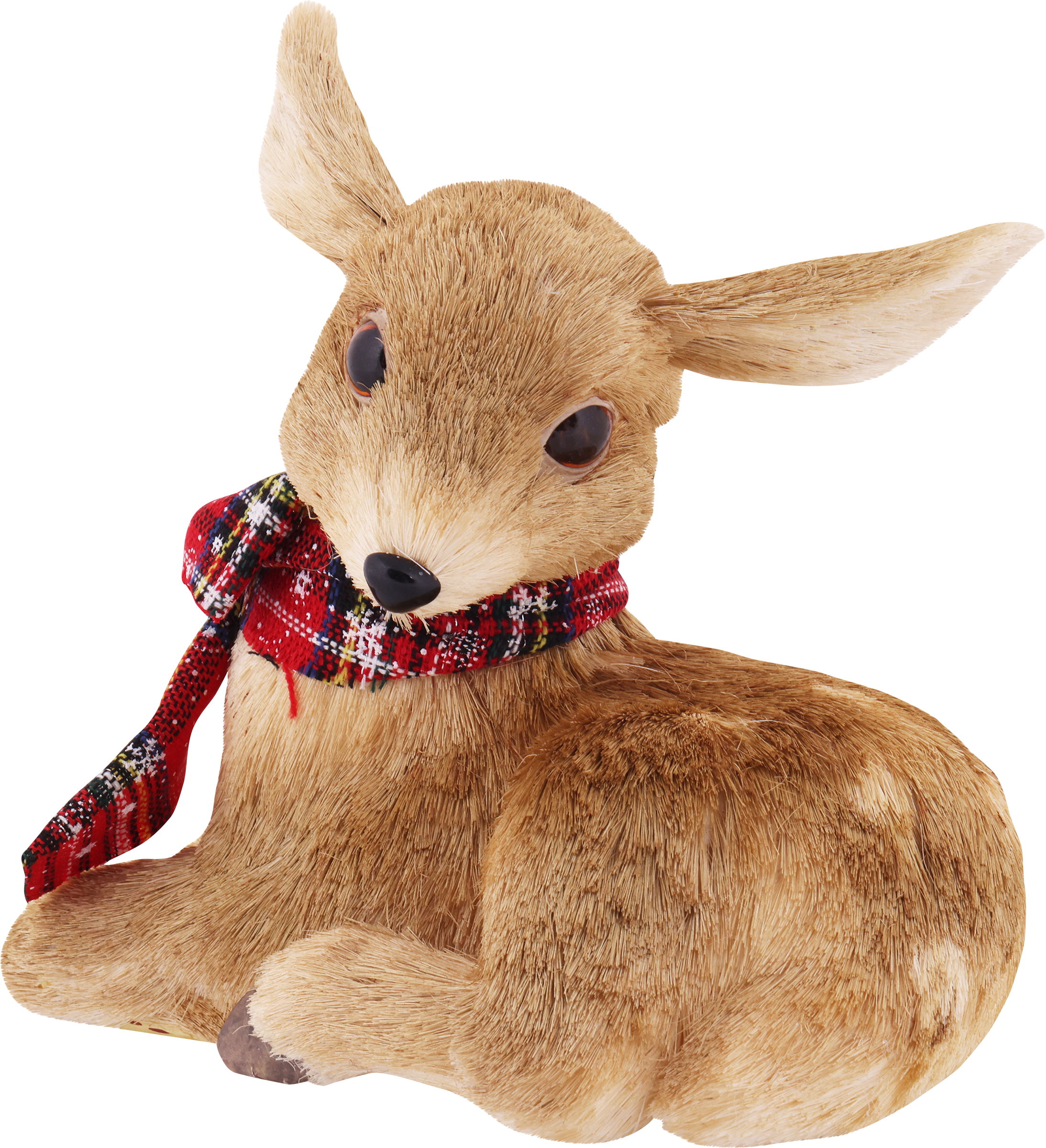 Изображение товара Новогодняя фигура Олененок с бантом 22см бежевый HOMECLUB украшение