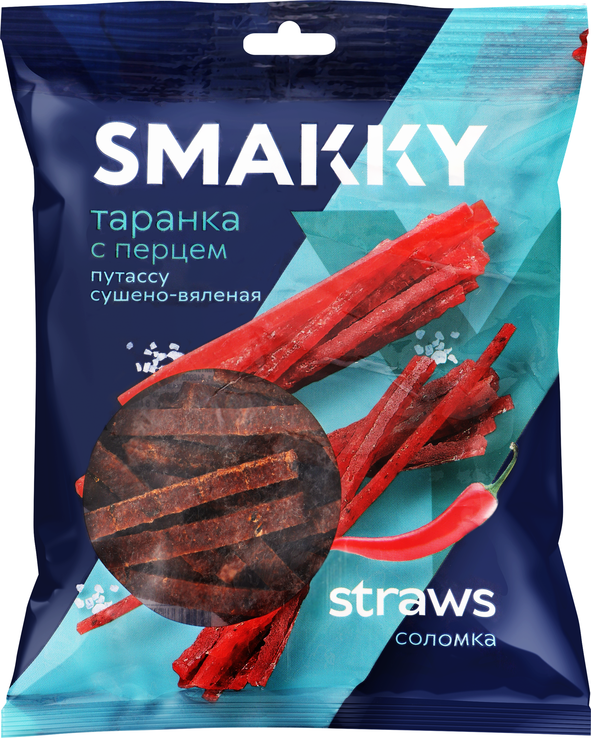 Изображение товара Рыба солено-сушеная SMAKKY Таранка с перцем, соломка, 70г