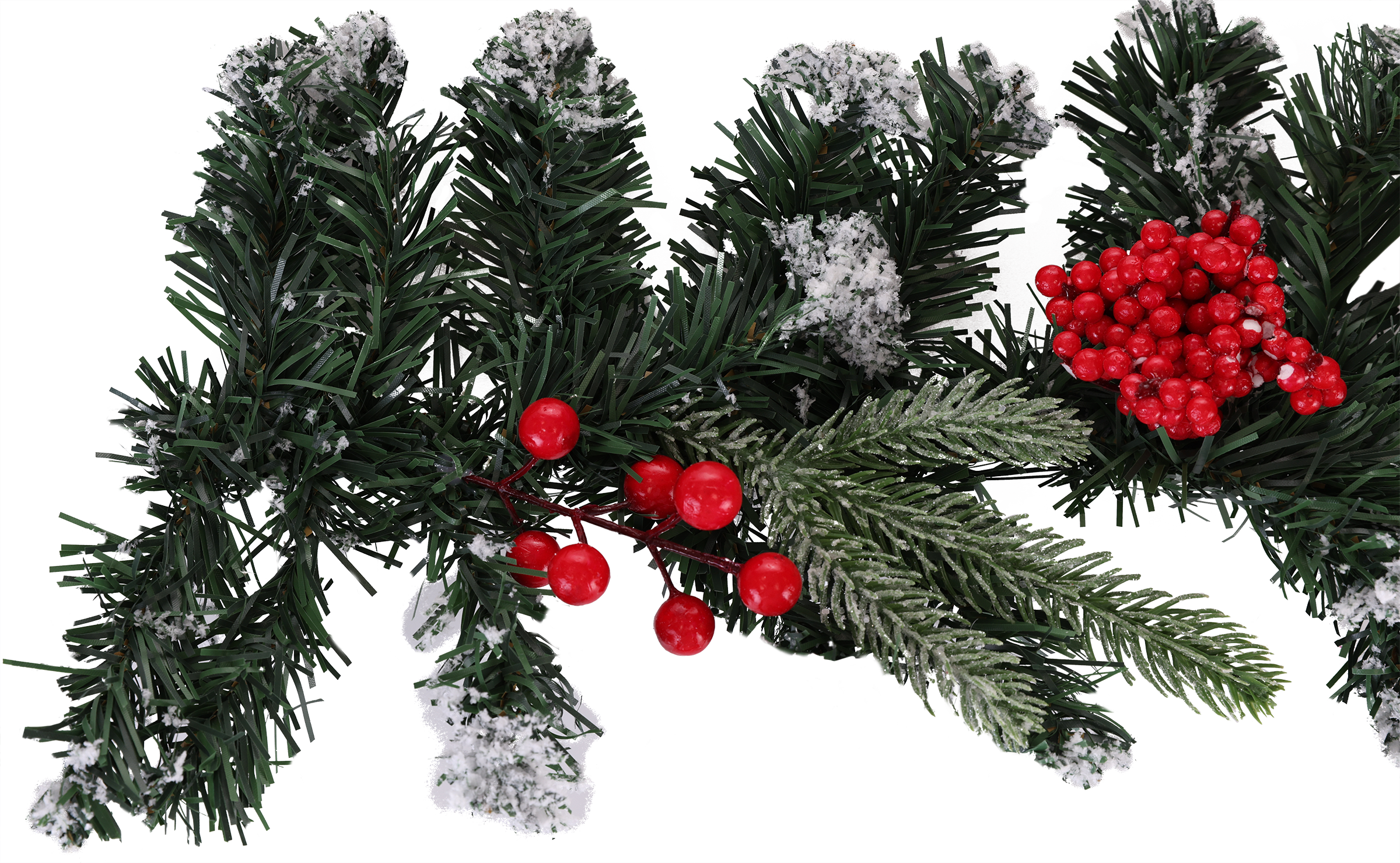 Изображение товара Гирлянда еловая HOMECLUB заснеженная с шишками и ягодами 180 см для новогоднего декора