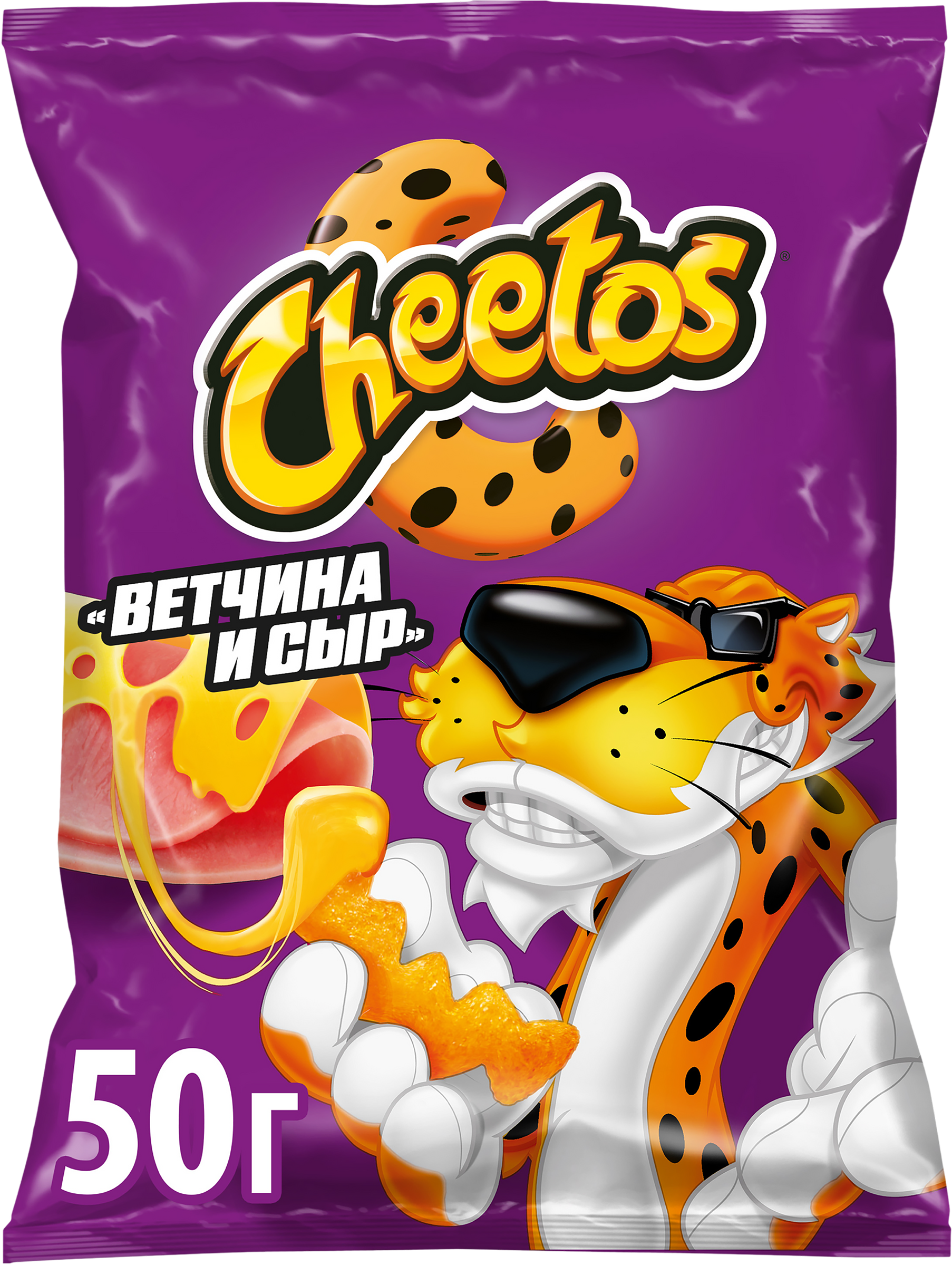 Изображение товара Чипсы кукурузные CHEETOS со вкусом ветчина и сыр, 50г