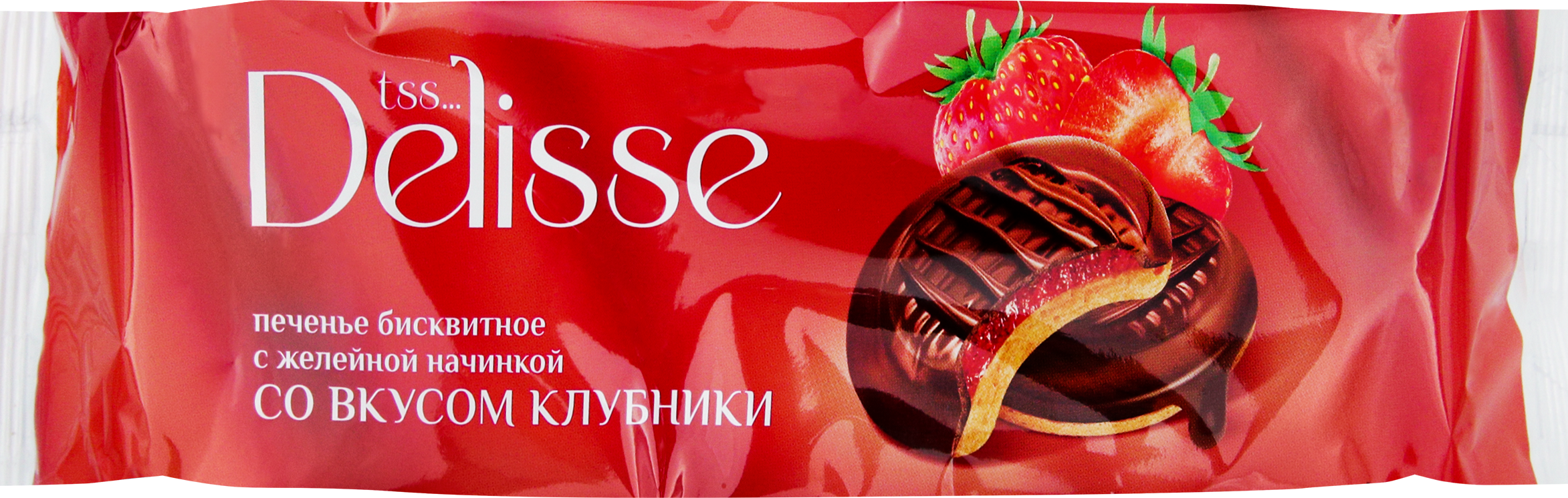 Изображение товара Печенье бисквитное DELISSE с желейной начинкой вкус клубники 137г