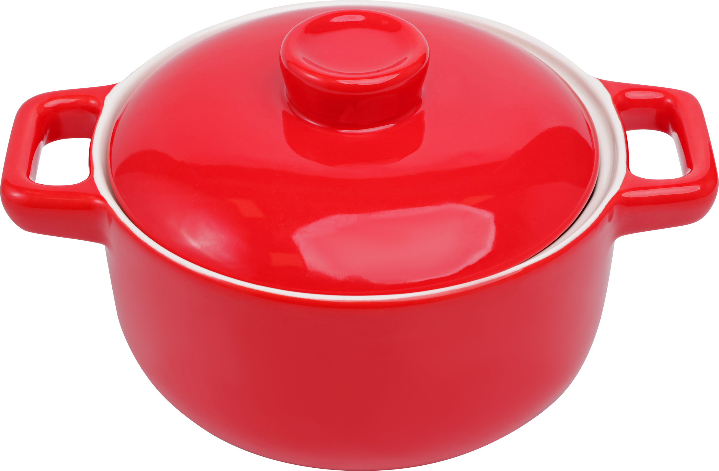 Изображение товара Форма для запекания HOMECLUB с крышкой, красная, фарфор, 0.4л, Арт. SD-BD2