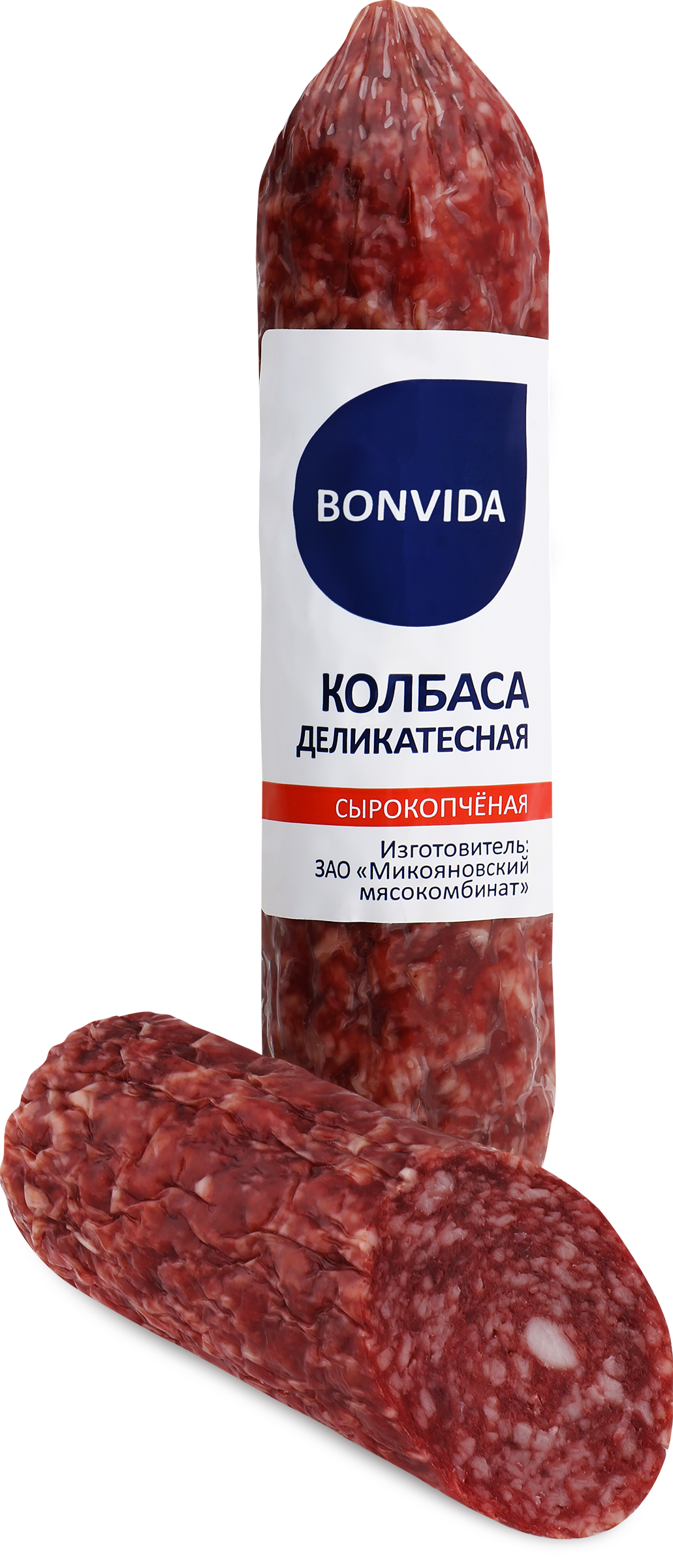 Изображение товара Колбаса сырокопченая BONVIDA Деликатесная, 240г