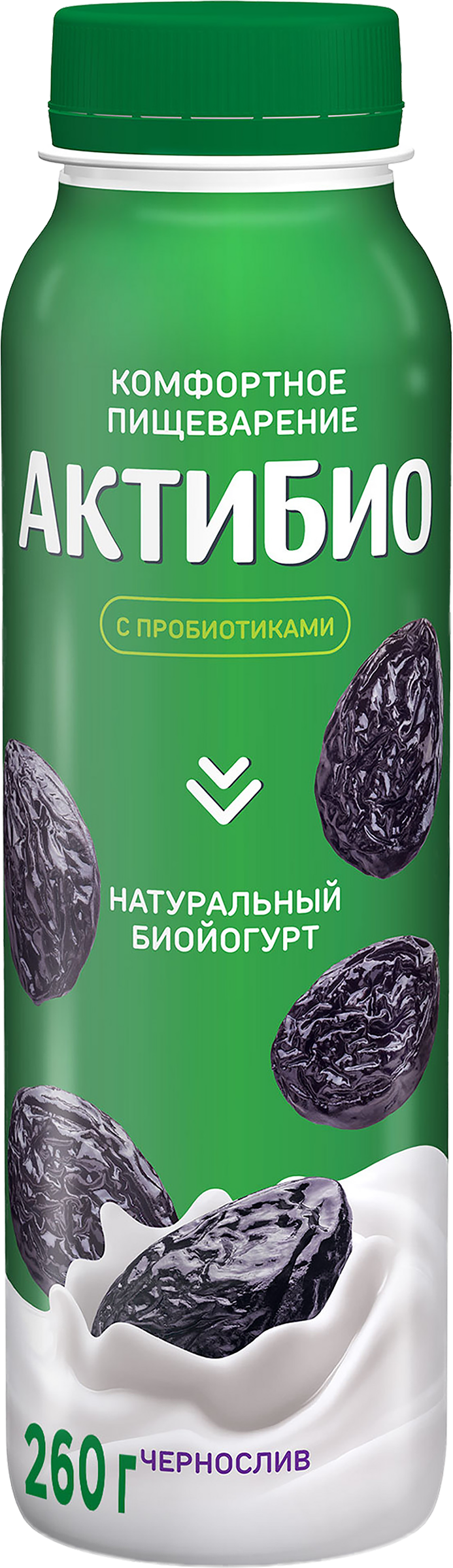 Изображение товара Биойогурт питьевой АКТИБИО Чернослив 1,5% 260г натуральный напиток