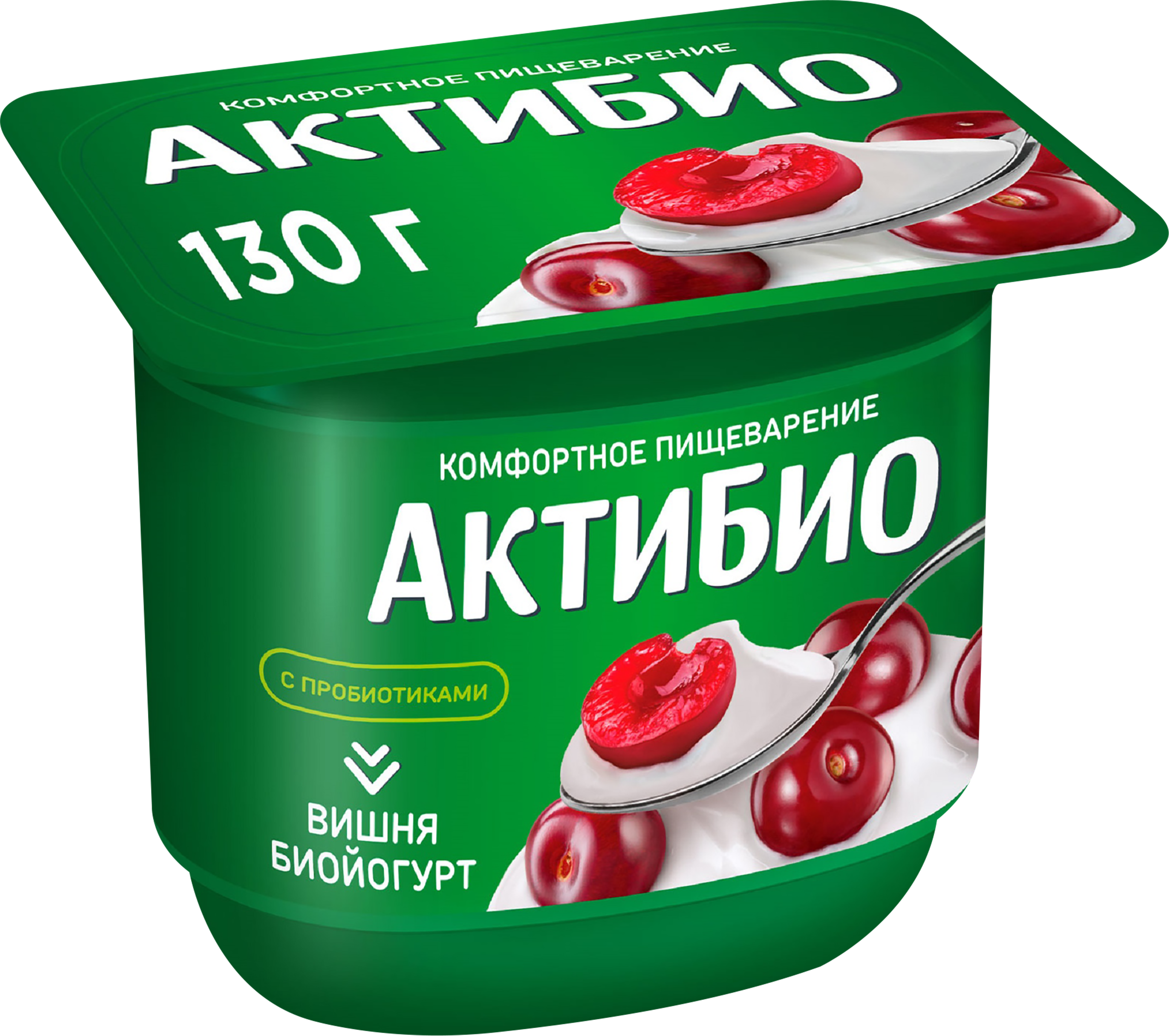 Изображение товара Биойогурт АКТИБИО Вишня 2,9% без змж 130г натуральный для здоровья