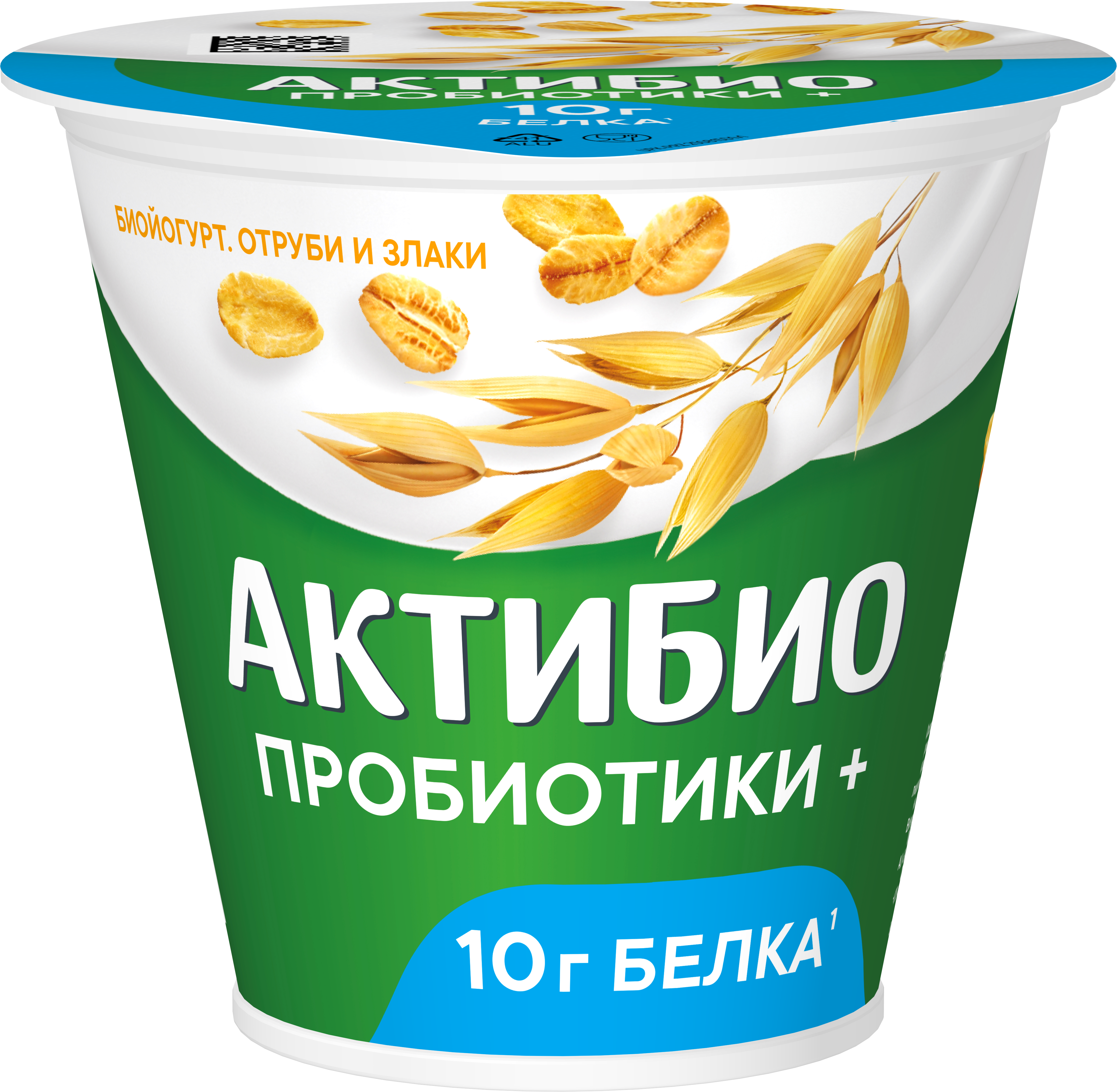 Изображение товара Биойогурт АКТИБИО Отруби, злаки 2,9%, без змж, 220г