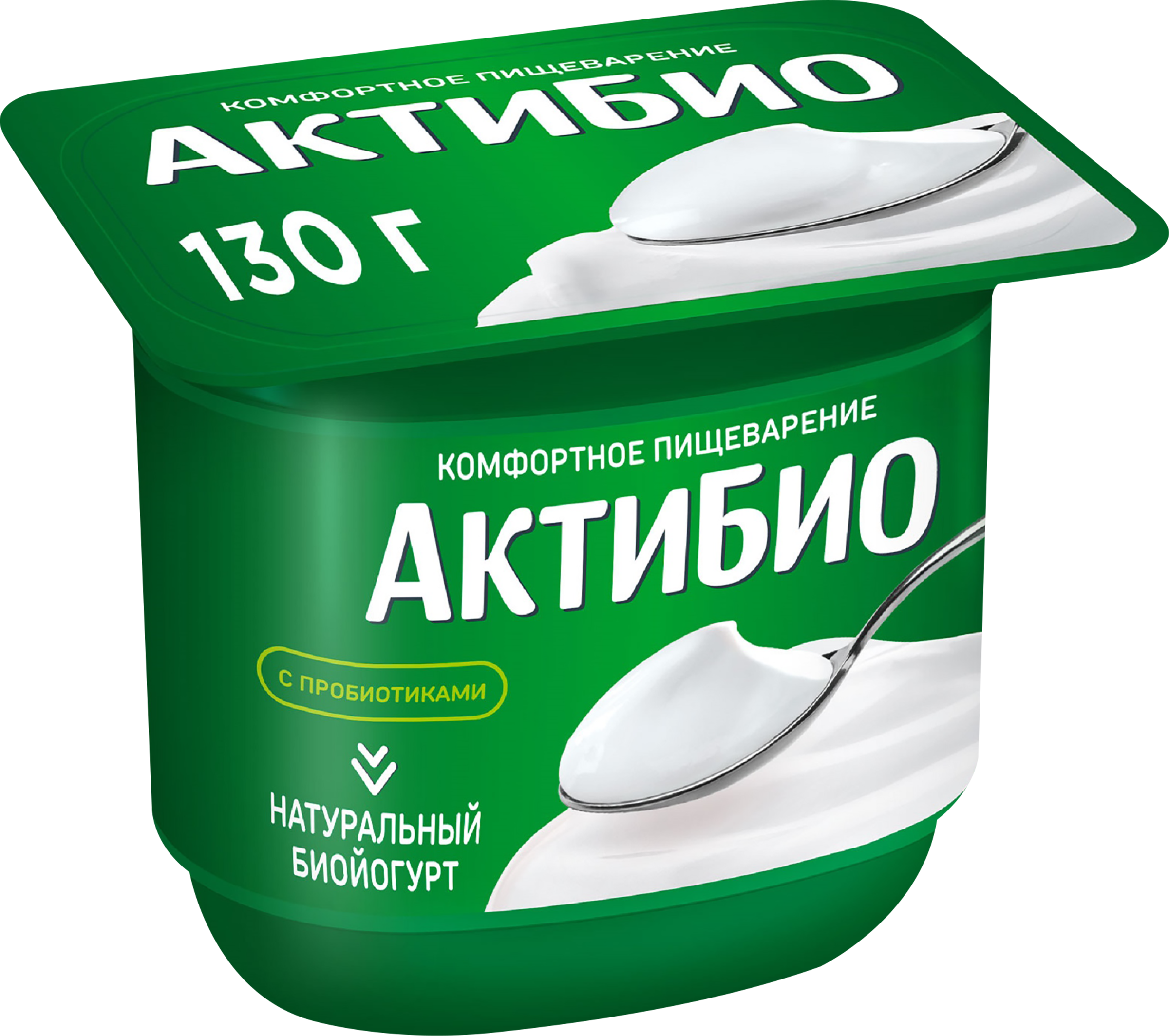 Изображение товара Биойогурт АКТИБИО Натуральный 3,5% без змж 130г - полезный кисломолочный продукт