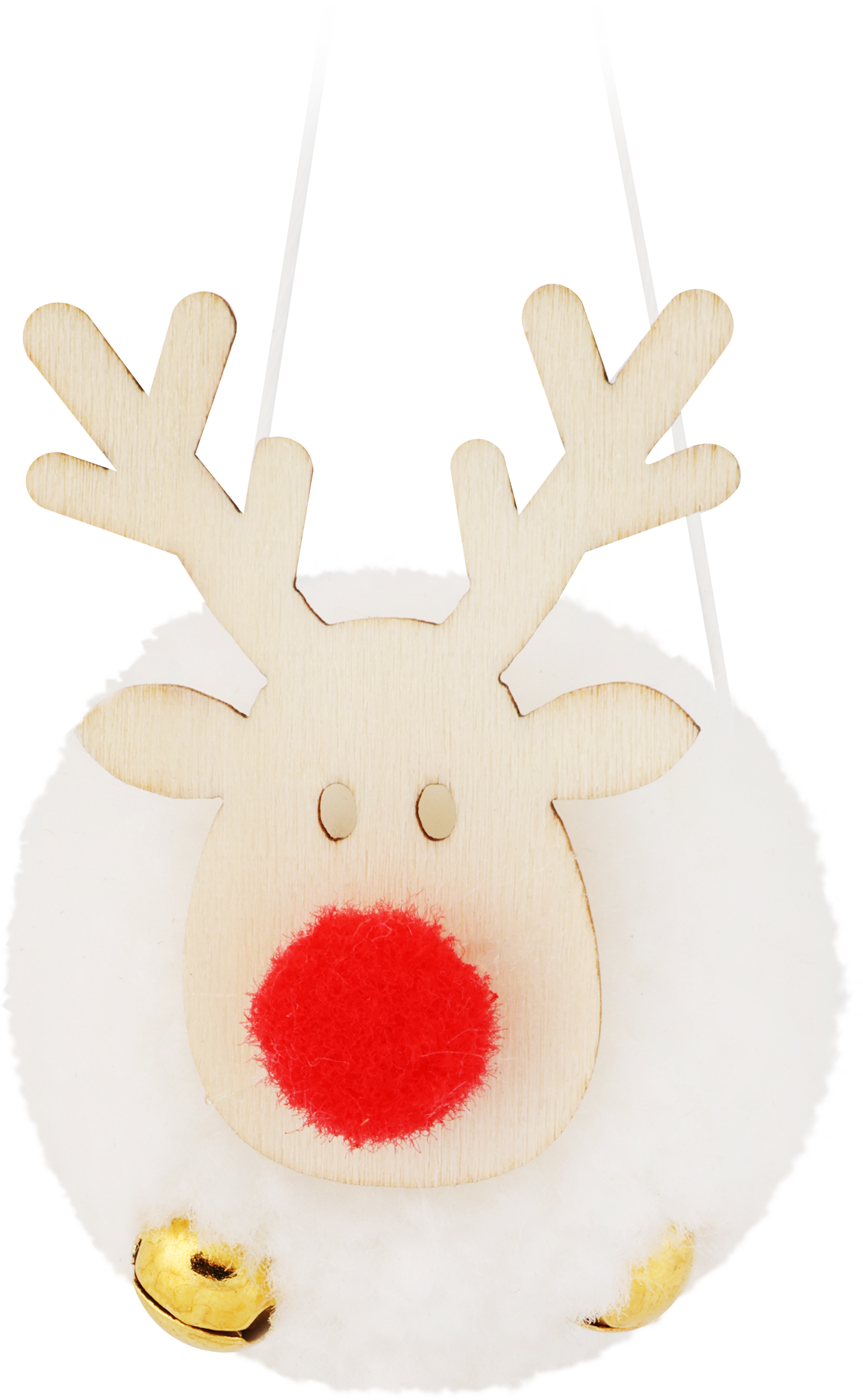 Изображение товара Набор украшений HOMECLUB Олени с красным носом 4 шт для новогодней елки