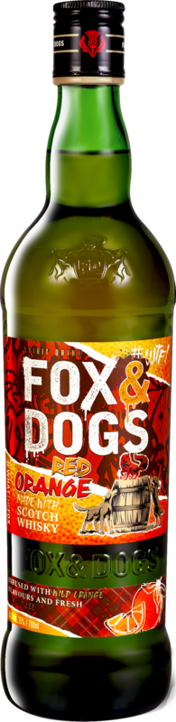 Изображение товара Напиток спиртной FOX & DOGS Red Orange зерновой со вкусом красного апельсина 35% 0.7л