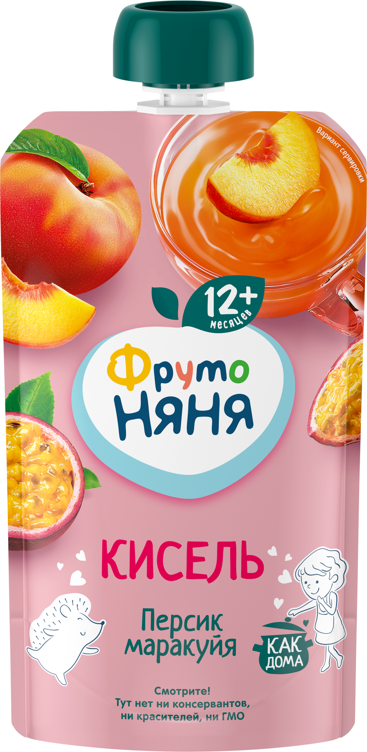 Изображение товара Кисель фруктовый ФРУТОНЯНЯ Персик и маракуйя, с 12 месяцев, 130мл