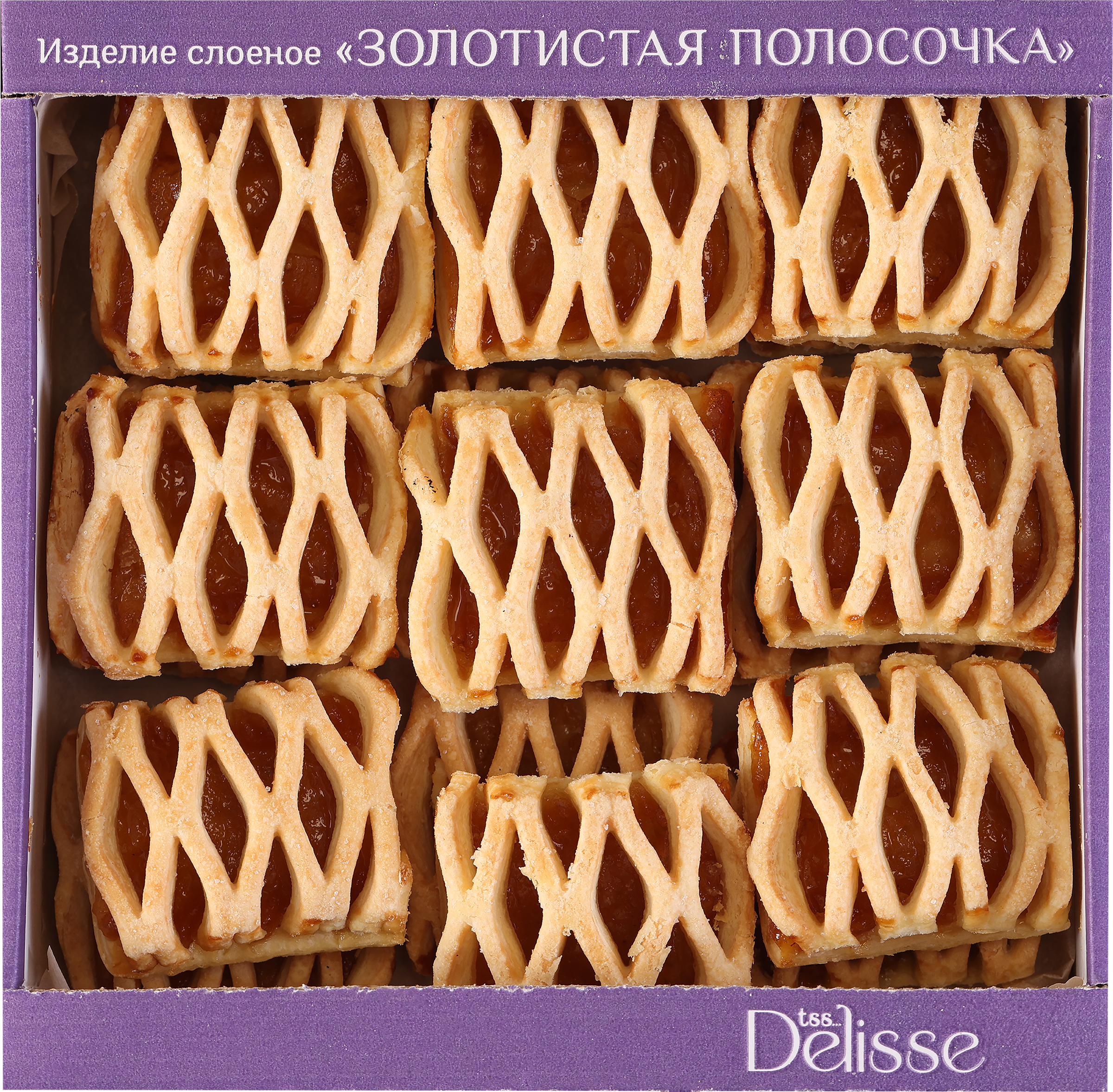 Изображение товара Изделие слоеное DELISSE Золотистая полосочка 500г - вкусное хрустящее изделие