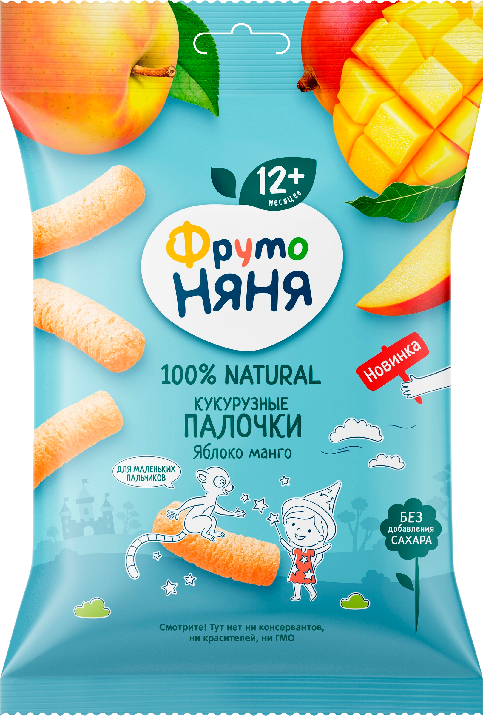 Изображение товара Палочки кукурузные ФРУТОНЯНЯ Яблоко и манго, с 12 месяцев, 20г